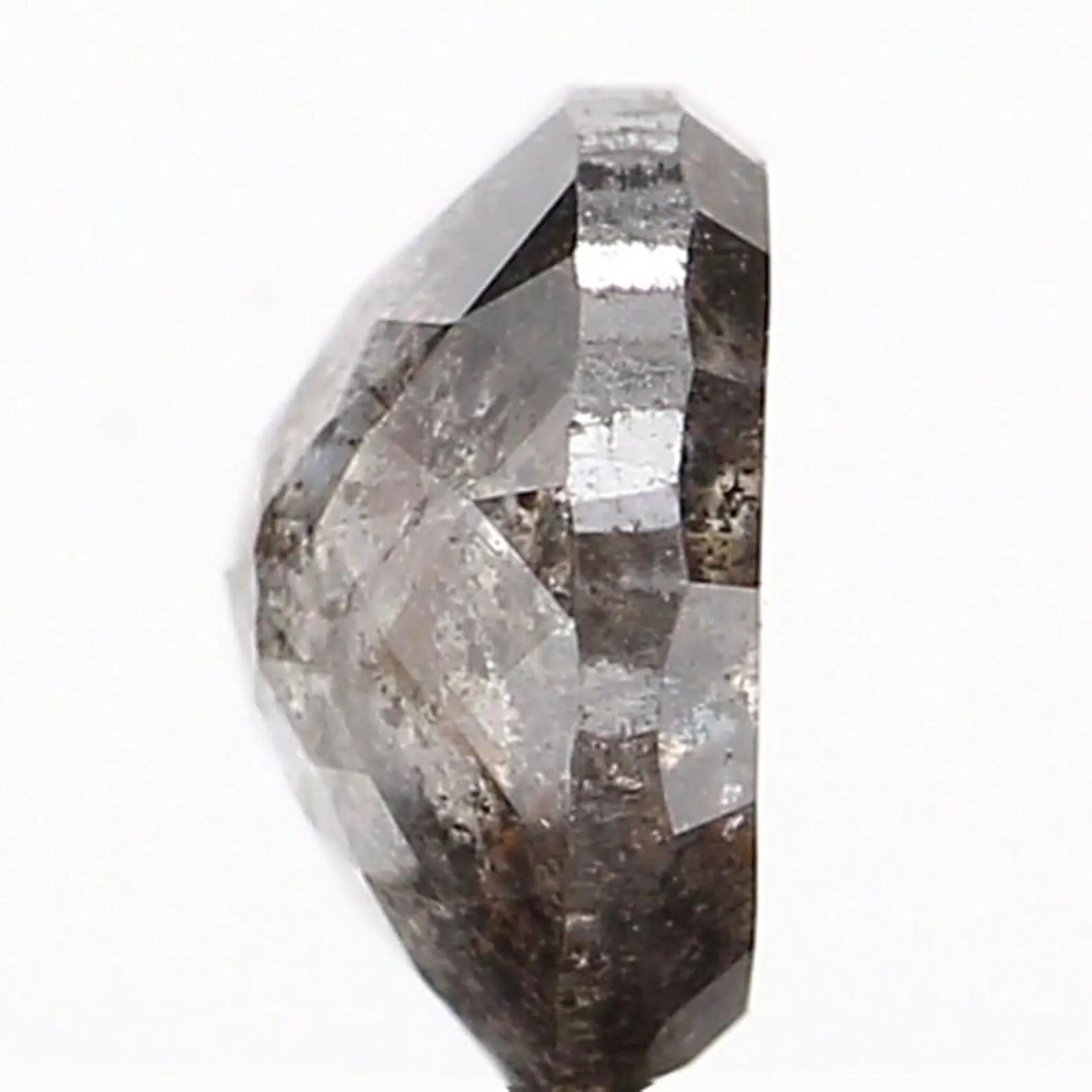 0.42 CT Natural Loose Round Shape Diamond Salt And Pepper Round Cut Diamond 4.60 MM Natural Black Grey Color Round Rose Cut Diamond NQ1076