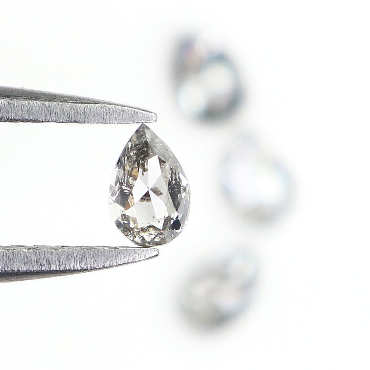 0.62 CT Natural Loose Pear Shape Diamond Salt And Pepper Pear Cut Diamond 4.05 MM Natural Loose Diamond Pear Shape Rose Cut Diamond N1570