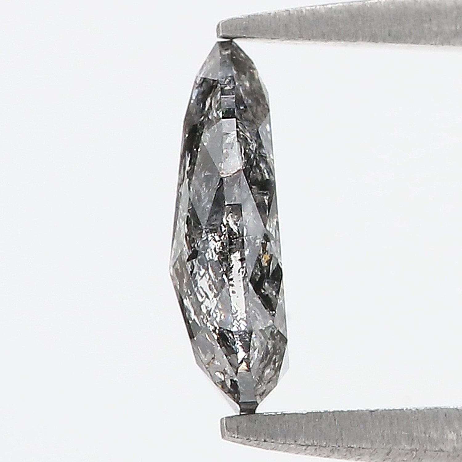 1.09 CT Natural Loose Pear Shape Diamond Salt And Pepper Pear Cut Diamond 8.70 MM Natural Black Grey Color Pear Rose Cut Diamond L3414