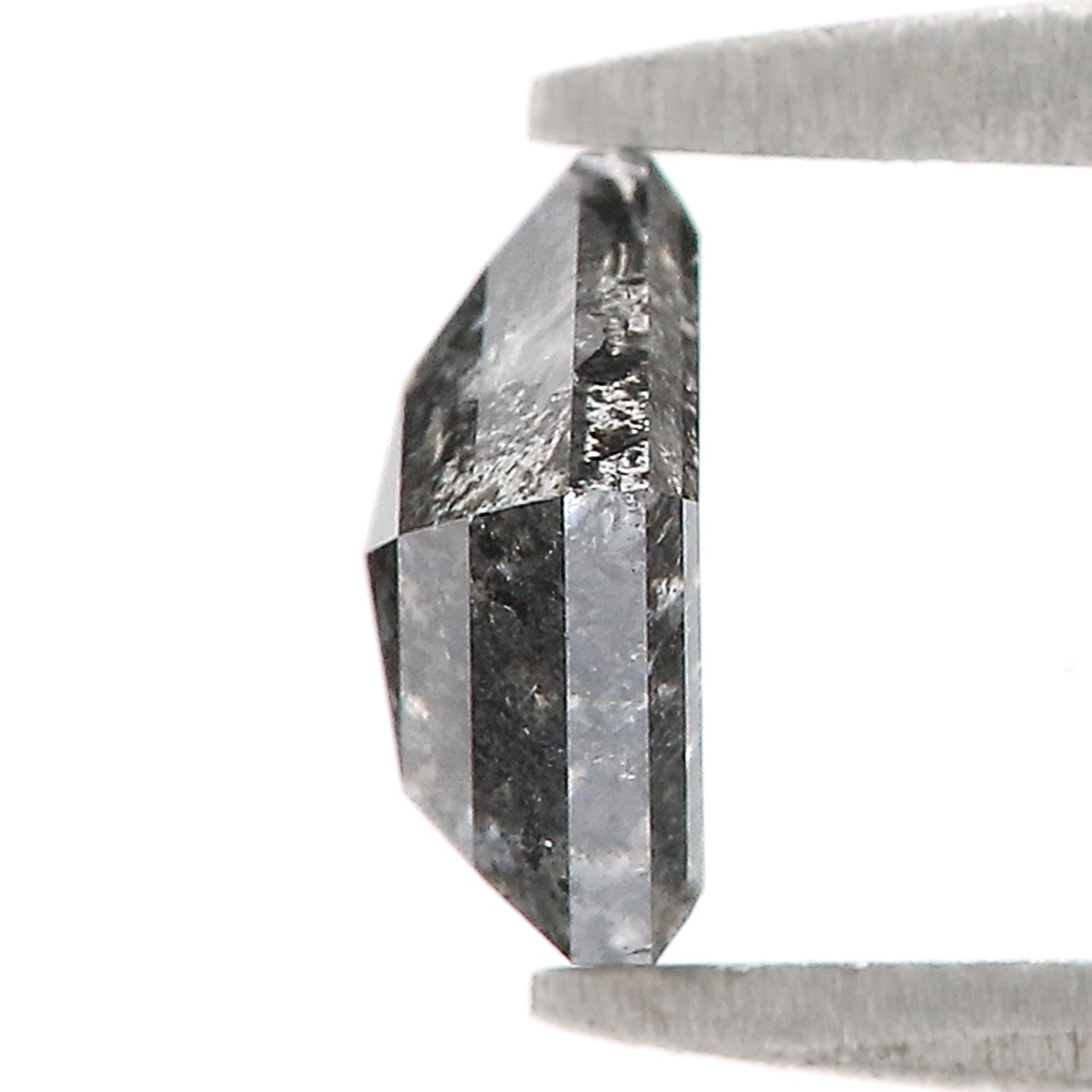 0.75 CT Natural Loose Pentagon Shape Diamond Salt And Pepper Pentagon Cut Diamond 6.30 MM Black Gray Color Pentagon Rose Cut Diamond QL9971
