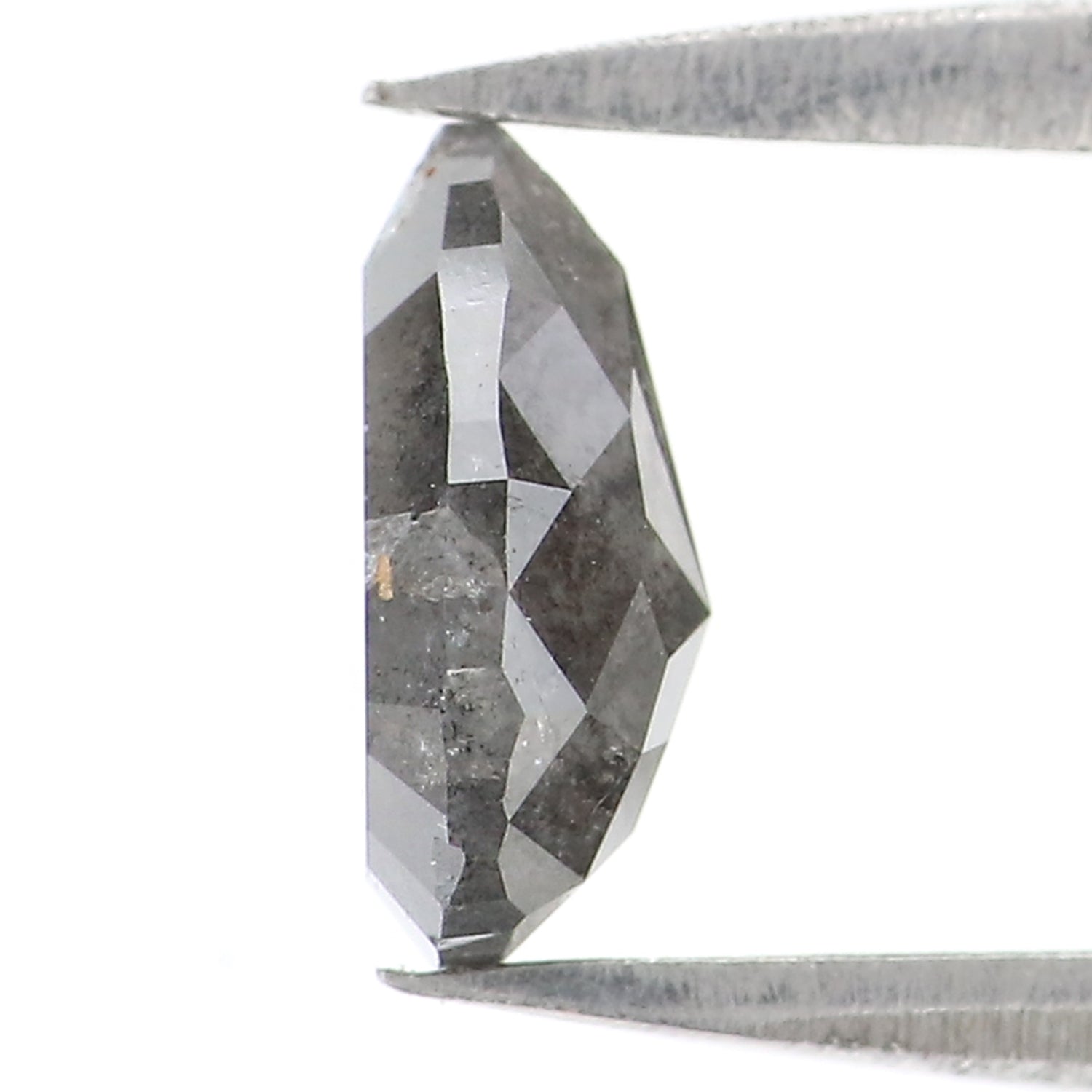 0.82 CT Natural Loose Pear Shape Diamond Salt And Pepper Pear Rose Cut Diamond 7.30 MM Black Grey Color Pear Shape Rose Cut Diamond QL9907