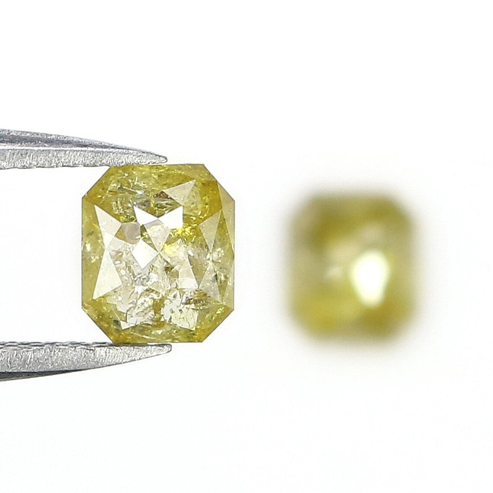 1.23 CT Natural Loose Cushion Pair Diamond Yellow Color Cushion Diamond 5.65 MM Natural Loose Diamond Yellow Cushion Rose Cut Diamond NQ2477