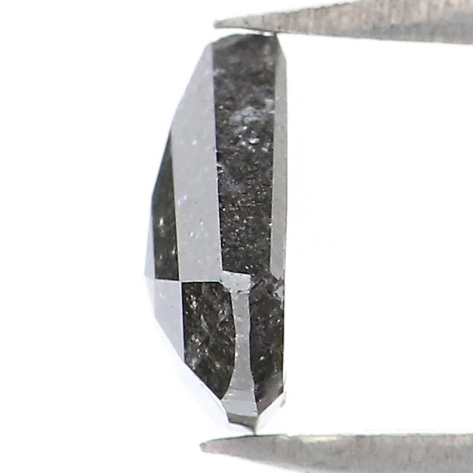 0.55 CT Natural Loose Shield Shape Diamond Salt And Pepper Shield Diamond 6.10 MM Natural Black Grey Color Shield Rose Cut Diamond NQ9984