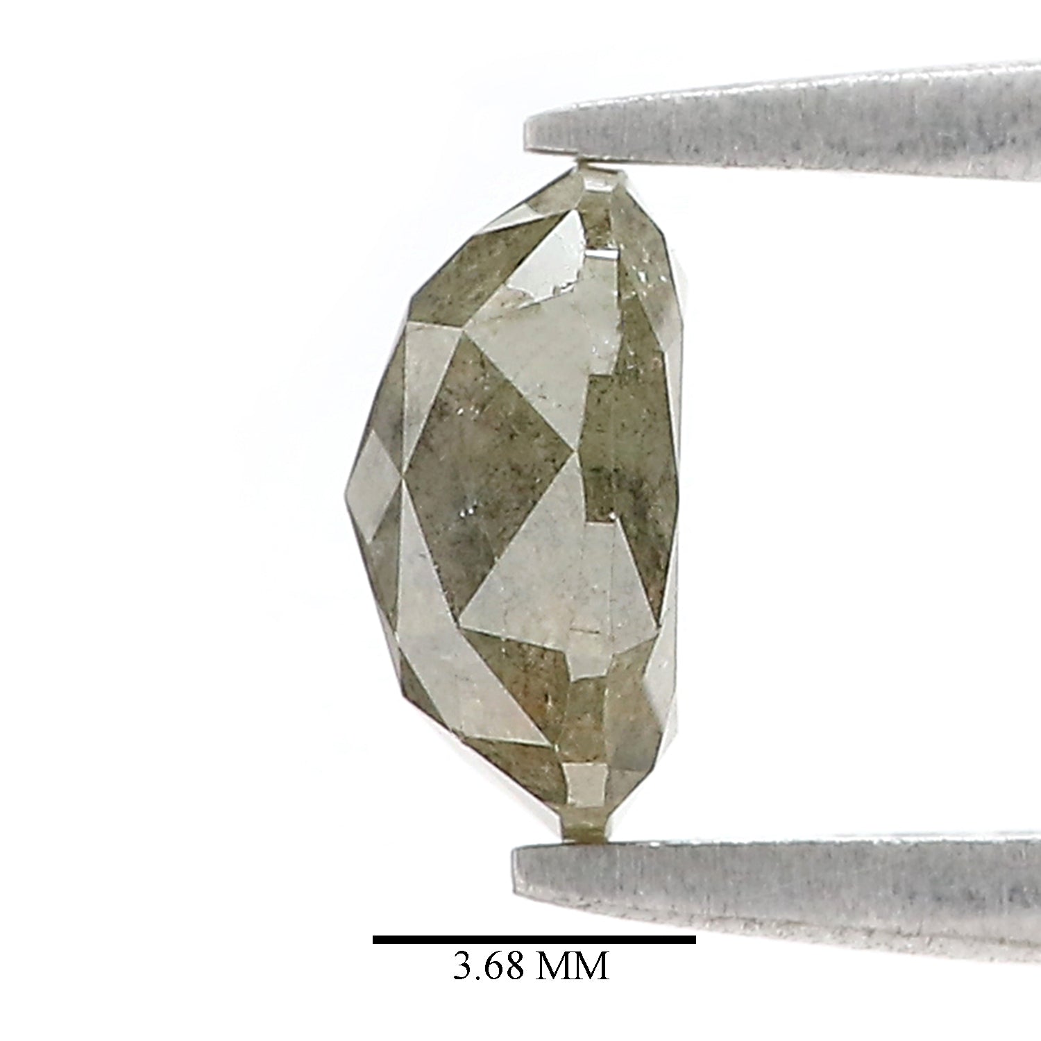 Natural Cushion Grey Diamond 1.65 CT Loose Rose Cut Grey Stone 7.35 MM Rustic Diamond Cushion Diamond For Custom Engagement Ring L3631