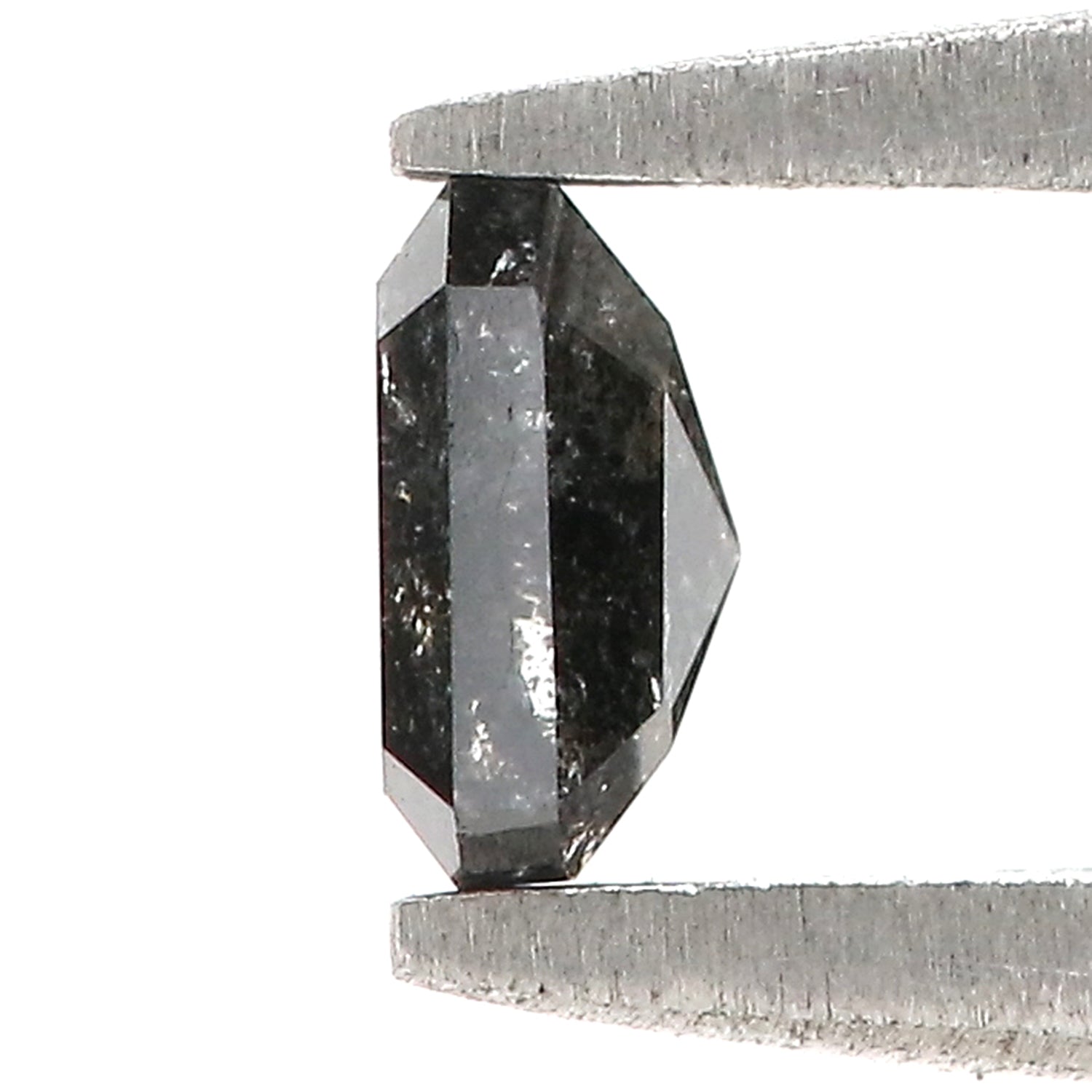 0.47 CT Natural Loose Emerald Shape Diamond Salt And Pepper Emerald Shape Diamond 4.50 MM Black Grey Color Emerald Rose Cut Diamond QL6853