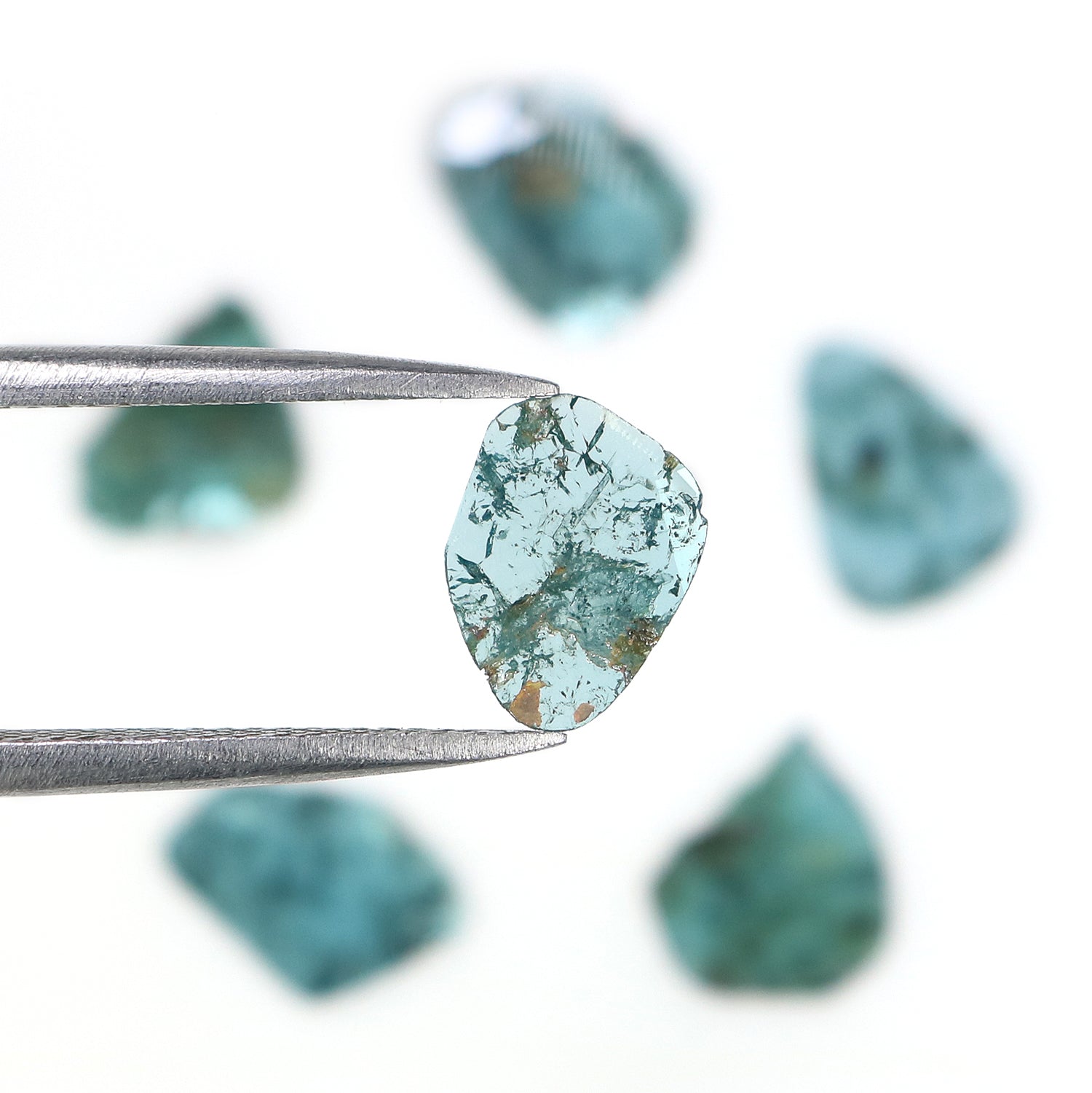 1.86 Ct Natural Loose Slice Shape Diamond Blue Color Slice Cut Diamond 7.70 MM Natural Loose Diamond Blue Color Irregular Cut Diamond NQ1315