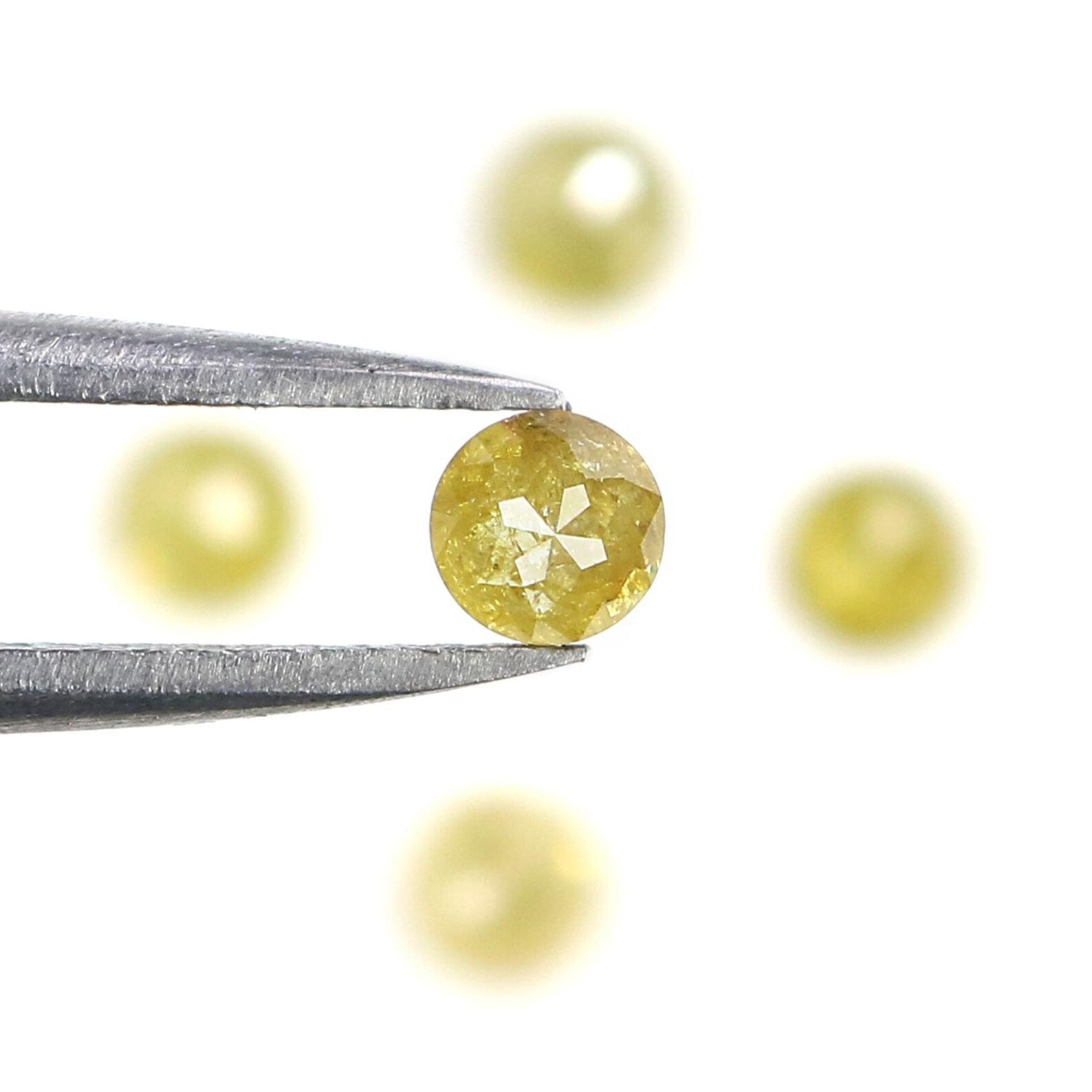 1.52 CT Natural Loose Round Rose Cut Diamond Yellow Color Round Shape Diamond 3.80 MM Natural Yellow Color Round Rose Cut Diamond NQ691