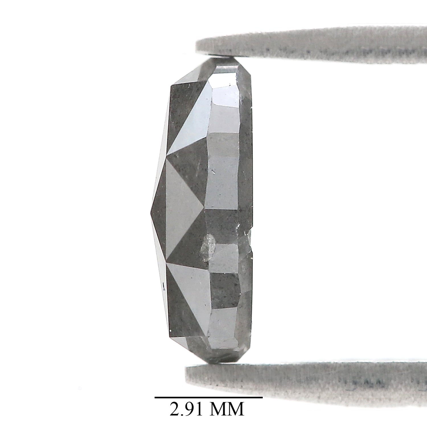 1.60 CT Natural Loose Oval Shape Diamond Salt And Pepper Oval Rose Cut Diamond 8.90 MM Black Grey Color Oval Shape Rose Cut Diamond QL2123