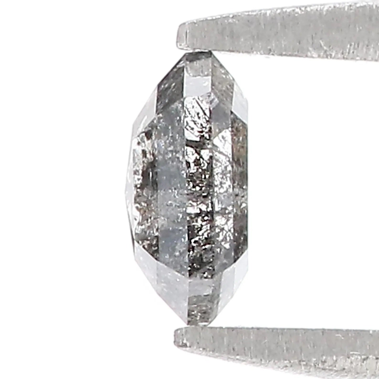 0.55 Ct Natural Loose Hexagon Shape Diamond Salt And Pepper Hexagon Diamond 5.50 MM Natural Black Grey Color Hexagon Rose Cut Diamond QN1481