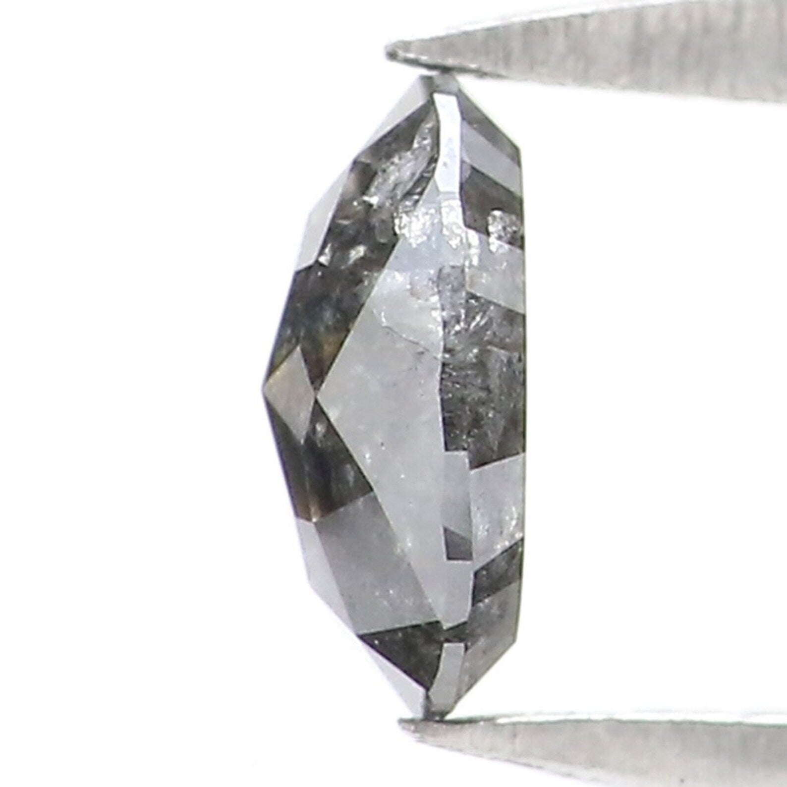 0.35 Ct Natural Loose Oval Shape Diamond Salt And Pepper Oval Diamond 5.15 MM Natural Diamond Black Grey Color Oval Rose Cut Diamond NQ2123