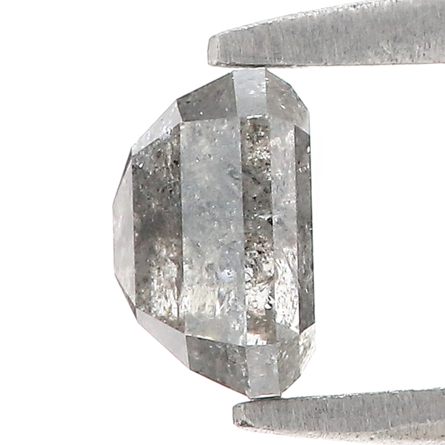 0.89 CT Natural Loose Emerald Shape Diamond Salt And Pepper Emerald Cut Diamond 5.50 MM Natural Black Grey Emerald Rose Cut Diamond LQ1220
