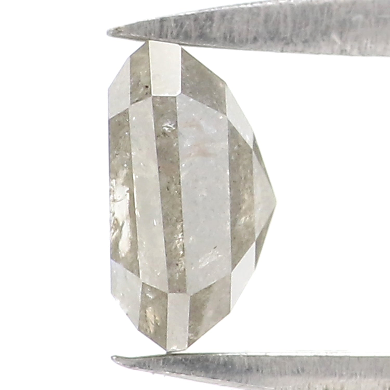 0.89 CT Natural Loose Emerald Shape Diamond Salt And Pepper Emerald Cut Diamond 5.70 MM Natural Black Grey Emerald Rose Cut Diamond KQ2676