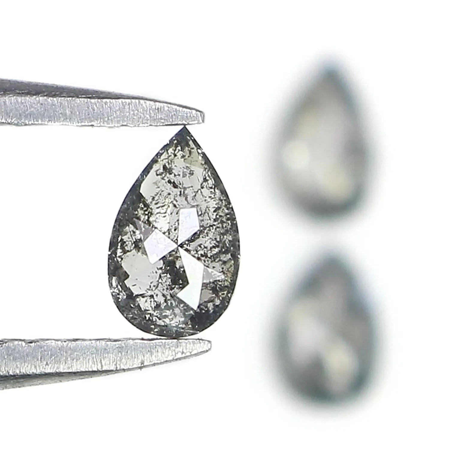 0.54 CT Natural Loose Pear Shape Diamond Salt And Pepper Pear Cut Diamond 5.05 MM Natural Loose Diamond Pear Shape Rose Cut Diamond NQ2355