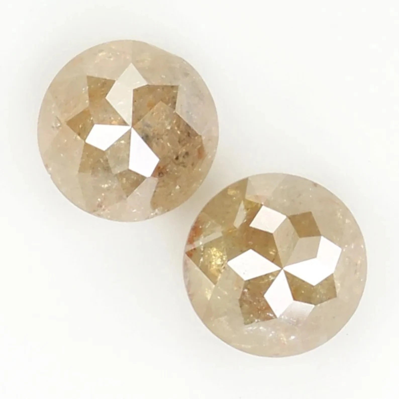 1.18 Ct Natural Loose Round Shape Pair Diamond Brown Color Round Diamond 5.00 MM Natural Diamond Brown Color Round Rose Cut Diamond NQ384
