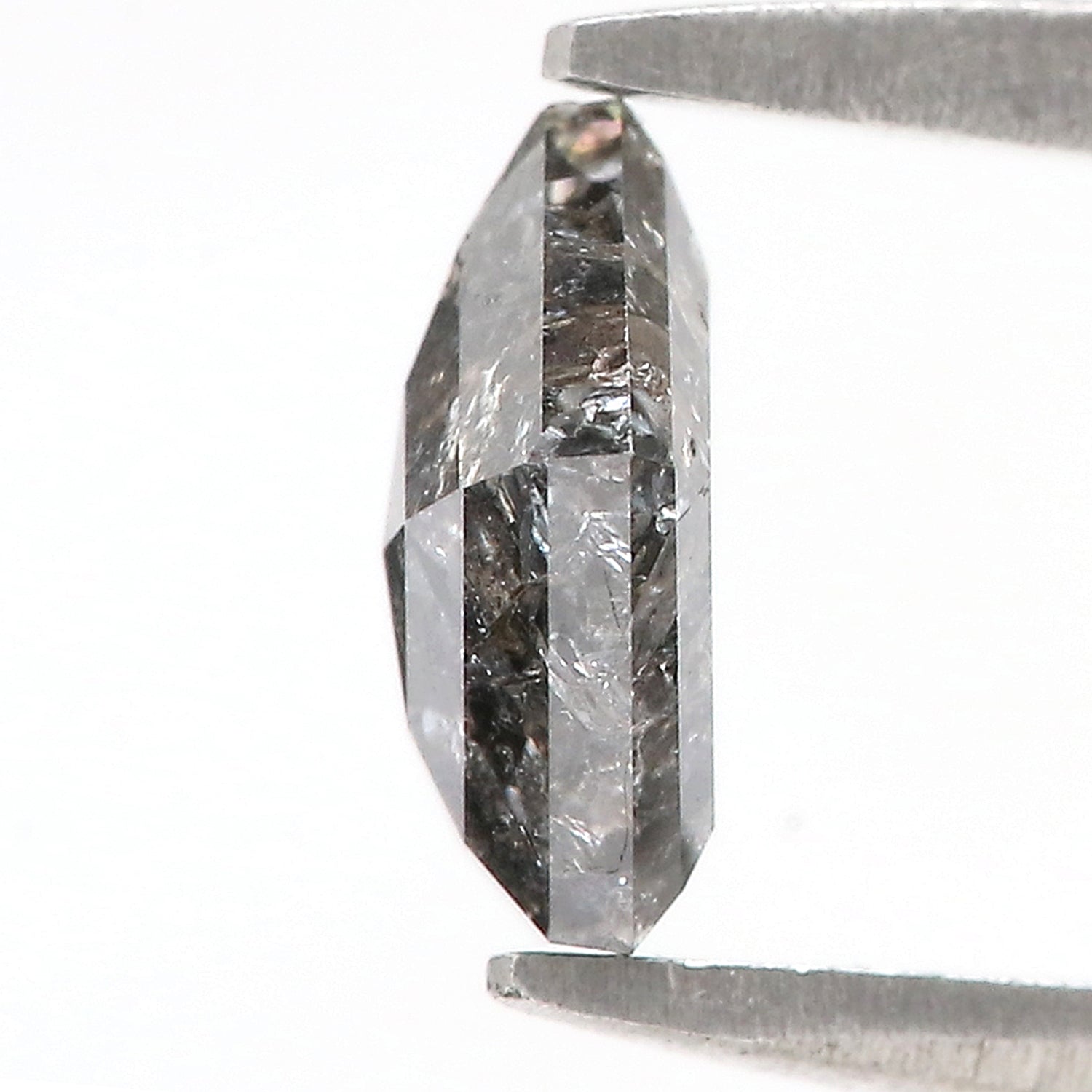 1.10 Ct Natural Loose Pentagon Shape Diamond Salt And Pepper Pentagon Cut Diamond 7.45 MM Black Gray Color Pentagon Rose Cut Diamond QL601