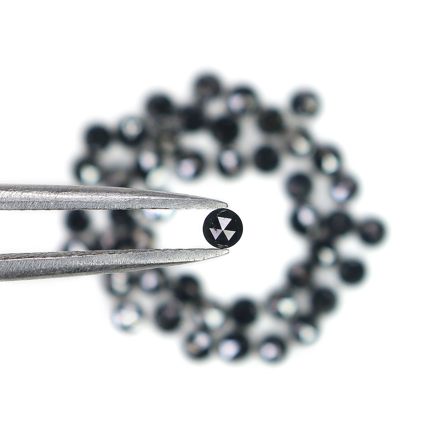 3.36 CT Natural Loose Round Rose Cut Diamond Black Color Round Shape Diamond 2.60 MM Natural Loose Black Color Round Rose Cut Diamond KQ2464