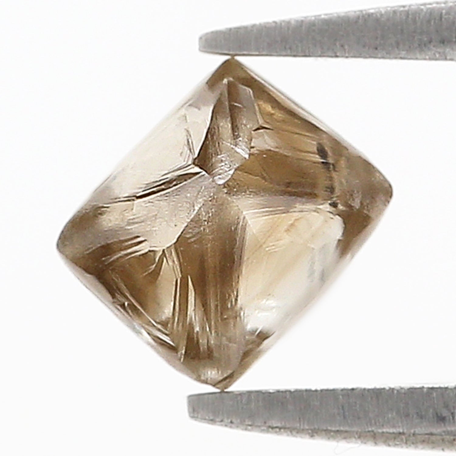 1.53 CT Natural Loose Rough Shape Diamond Brown Color Irregular Cut Diamond 6.95 MM Natural Loose Brown Color Rough UnCut Diamond L3534