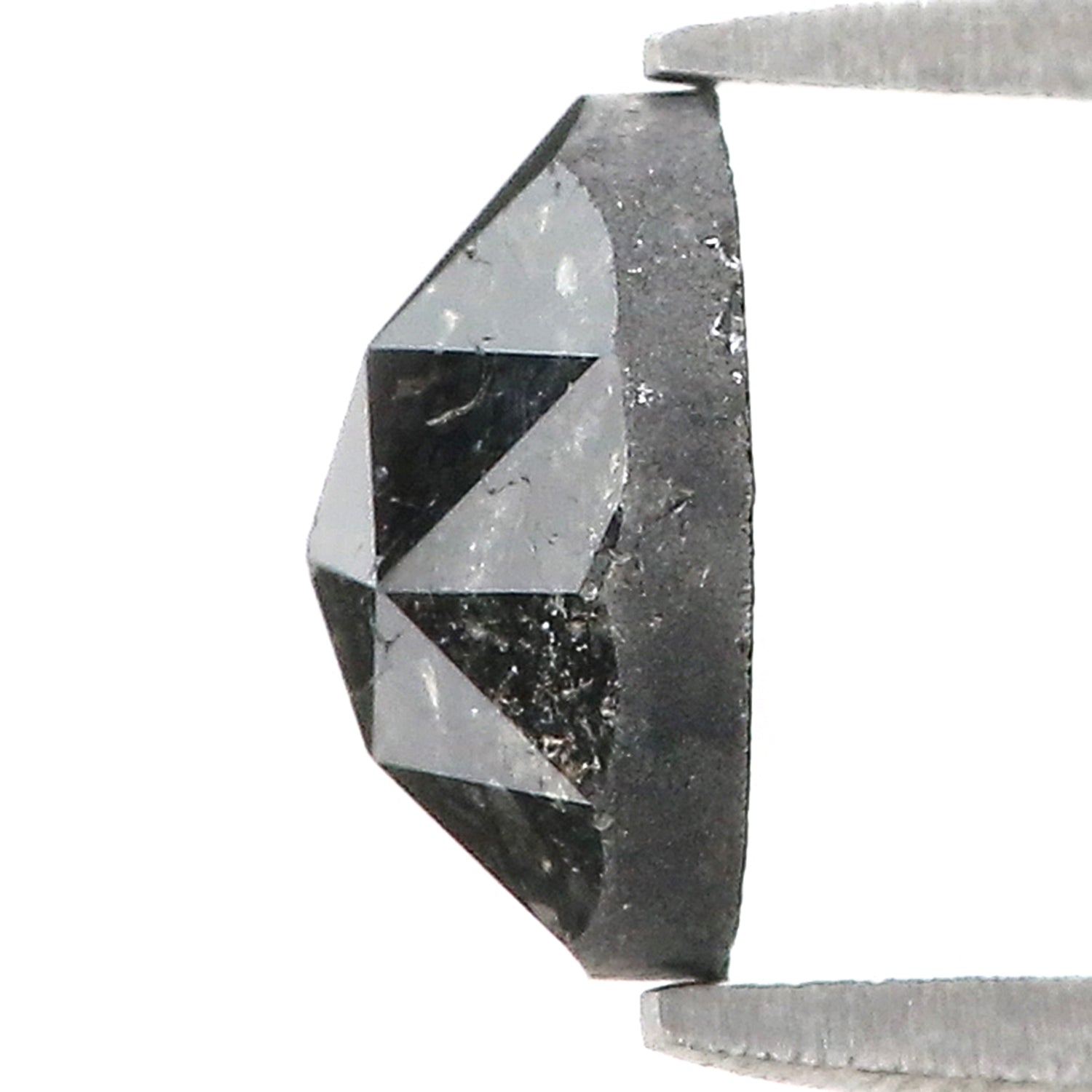 1.72 CT Natural Loose Round Rose Cut Diamond Salt And Pepper Round Diamond 7.40 MM Natural Loose Black Grey Color Rose Cut Diamond LQ1637