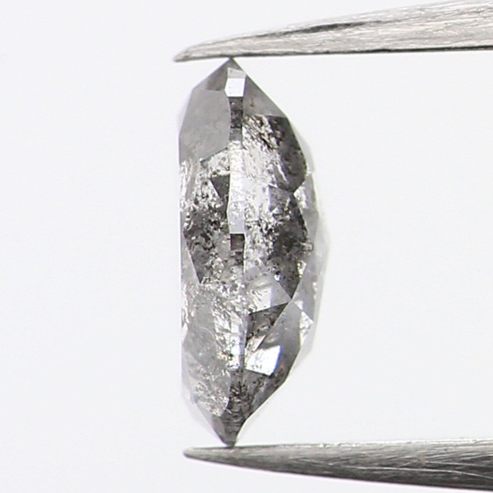 0.43 Ct Natural Loose Oval Shape Diamond Salt And Pepper Oval Diamond 5.55 MM Natural Diamond Black Grey Color Oval Rose Cut Diamond NQ1287