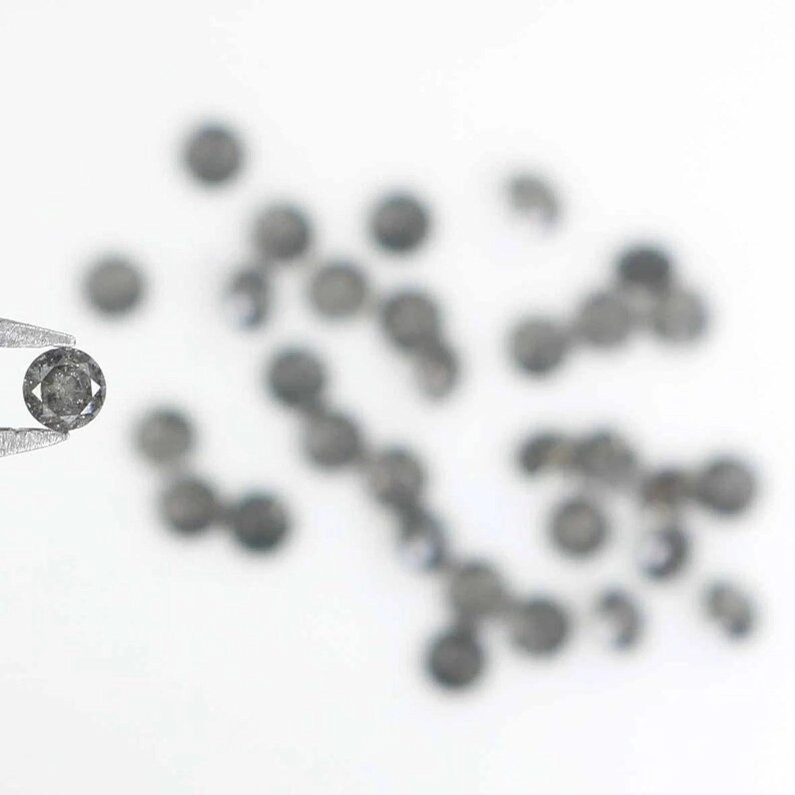 1.14 CT Natural Loose Round Shape Diamond Salt And Pepper Round Diamond 2.00 MM Natural Black Grey Color Round Brilliant Cut Diamond NQ710