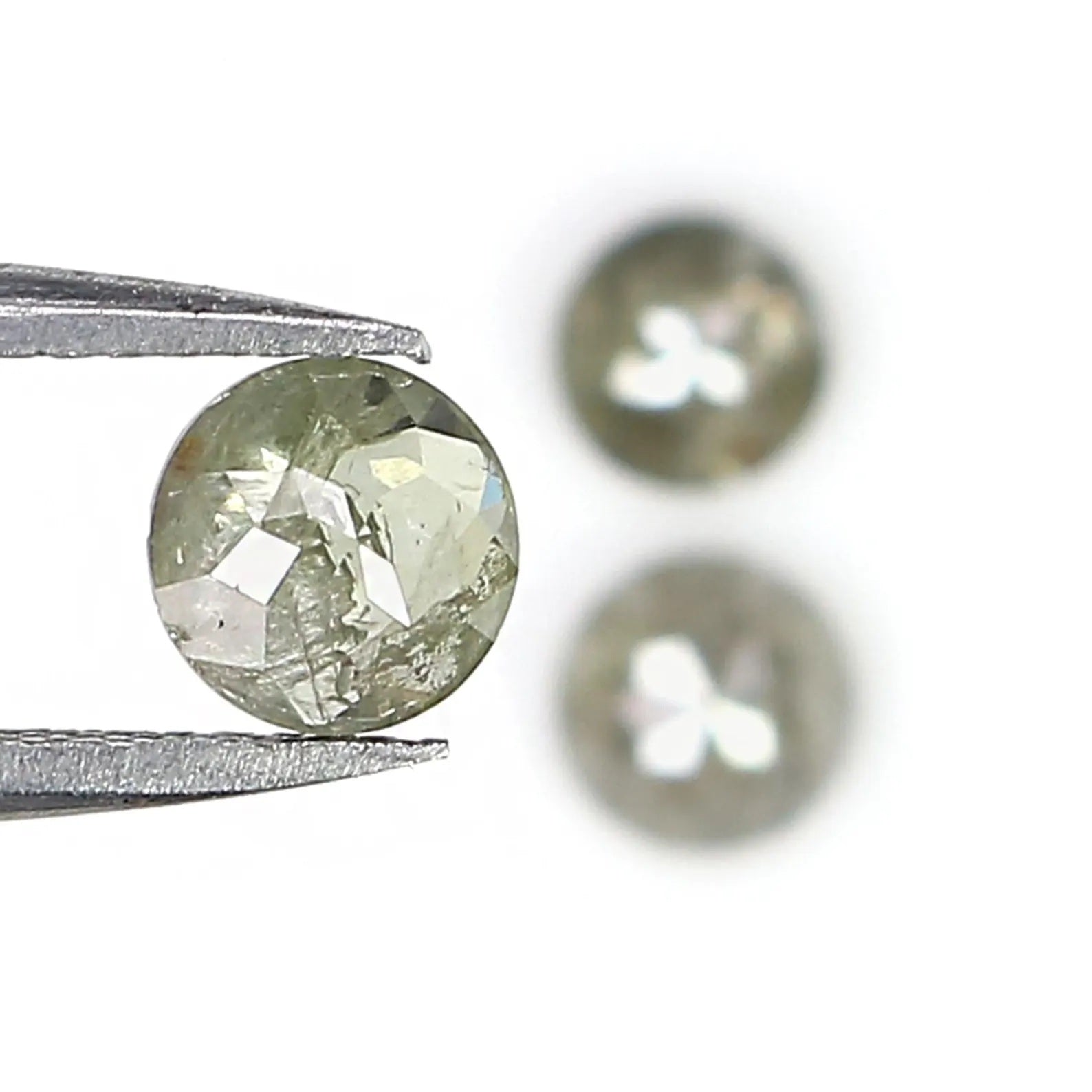 1.46 CT Natural Loose Round Shape Diamond Gray Color Round Diamond 4.60 MM Natural Loose Diamond Yellow Color Round Rose Cut Diamond NQ456