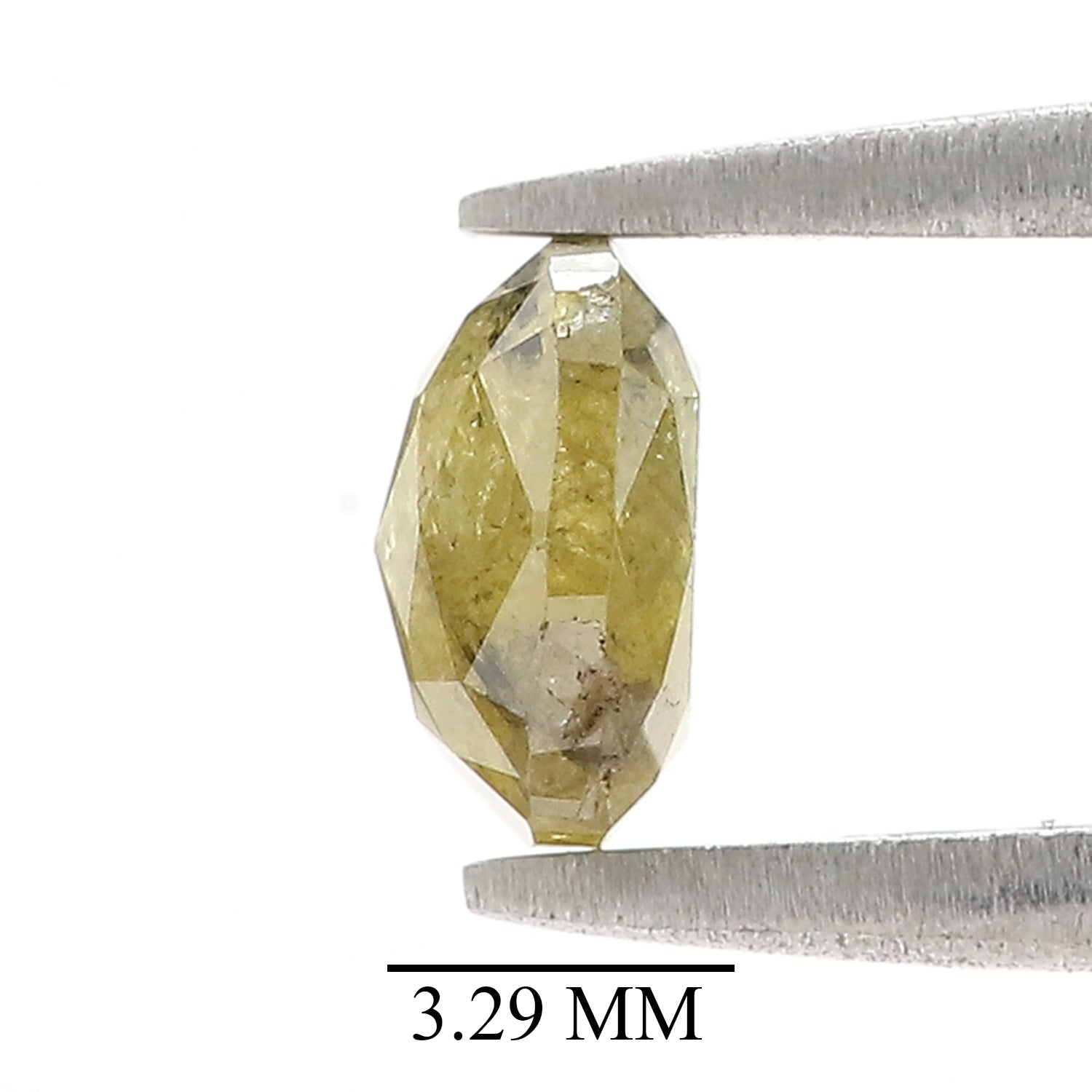 Natural Cushion Yellow Diamond 1.23 CT Loose Rose Cut Green Stone 6.25 MM Rustic Diamond Cushion Diamond For Custom Engagement Ring L3634