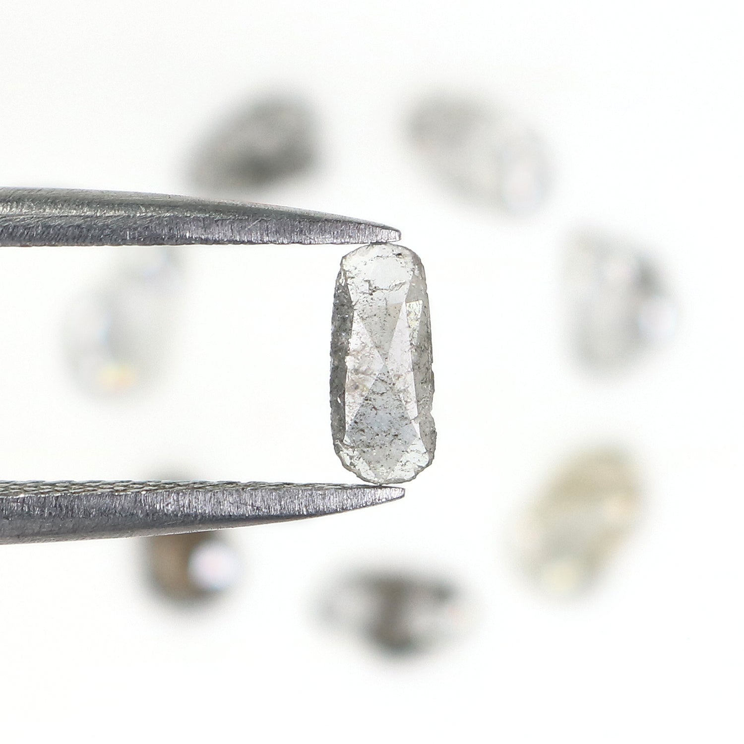 0.93 Ct Natural Loose Slice Shape Diamond Slice Salt And Pepper Diamond 4.65 MM Slice Natural Loose Diamond Slice Black Grey Diamond LQ1447