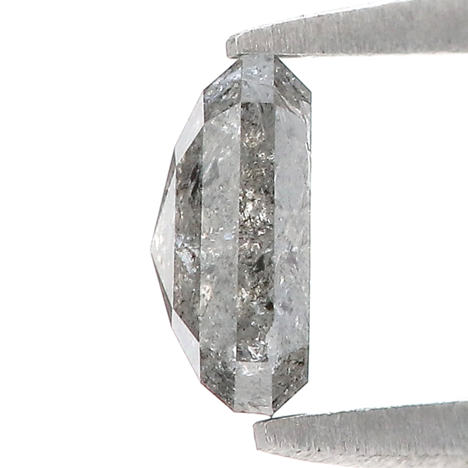 0.82 CT Natural Loose Emerald Shape Diamond Salt And Pepper Emerald Cut Diamond 6.10 MM Natural Black Grey Emerald Rose Cut Diamond LQ2003