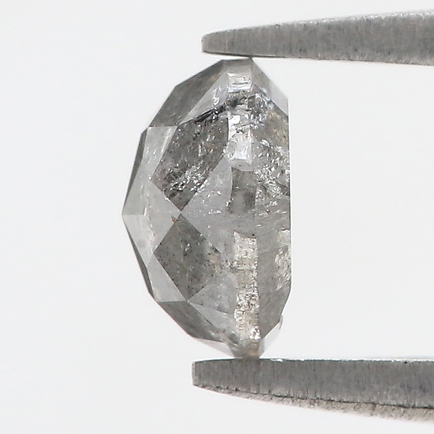 1.33 Ct Natural Loose Round Rose Cut Diamond Black Color Rose Cut Diamond 6.40 MM Natural Loose Salt And Pepper Rose Cut Diamond LQ1944