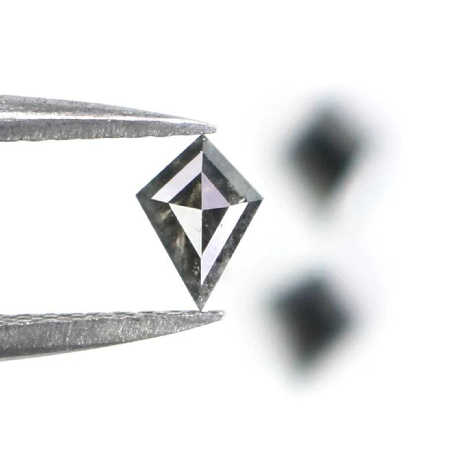0.55 CT Natural Loose Kite Shape Diamond Salt And Pepper Kite Diamond 5.20 MM Natural Loose Black Gray Color Kite Rose Cut Diamond NQ2354
