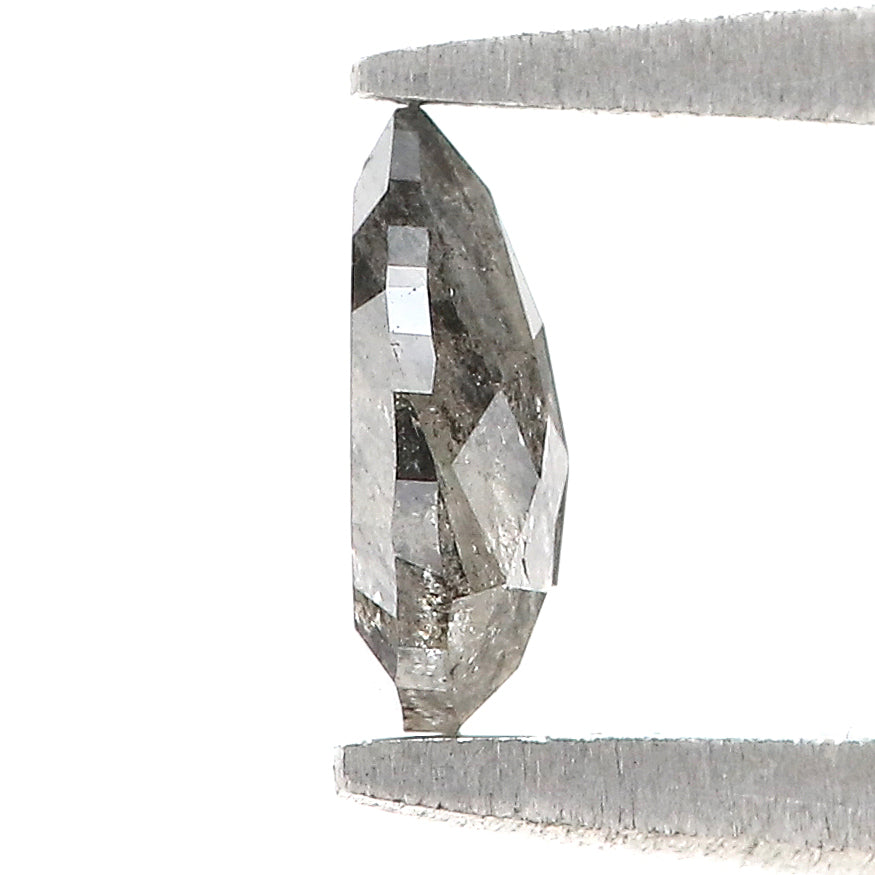 0.39 CT Natural Loose Pear Shape Diamond Salt And Pepper Pear Diamond 5.85 MM Natural Loose Black Grey Color Pear Rose Cut Diamond LQ3351