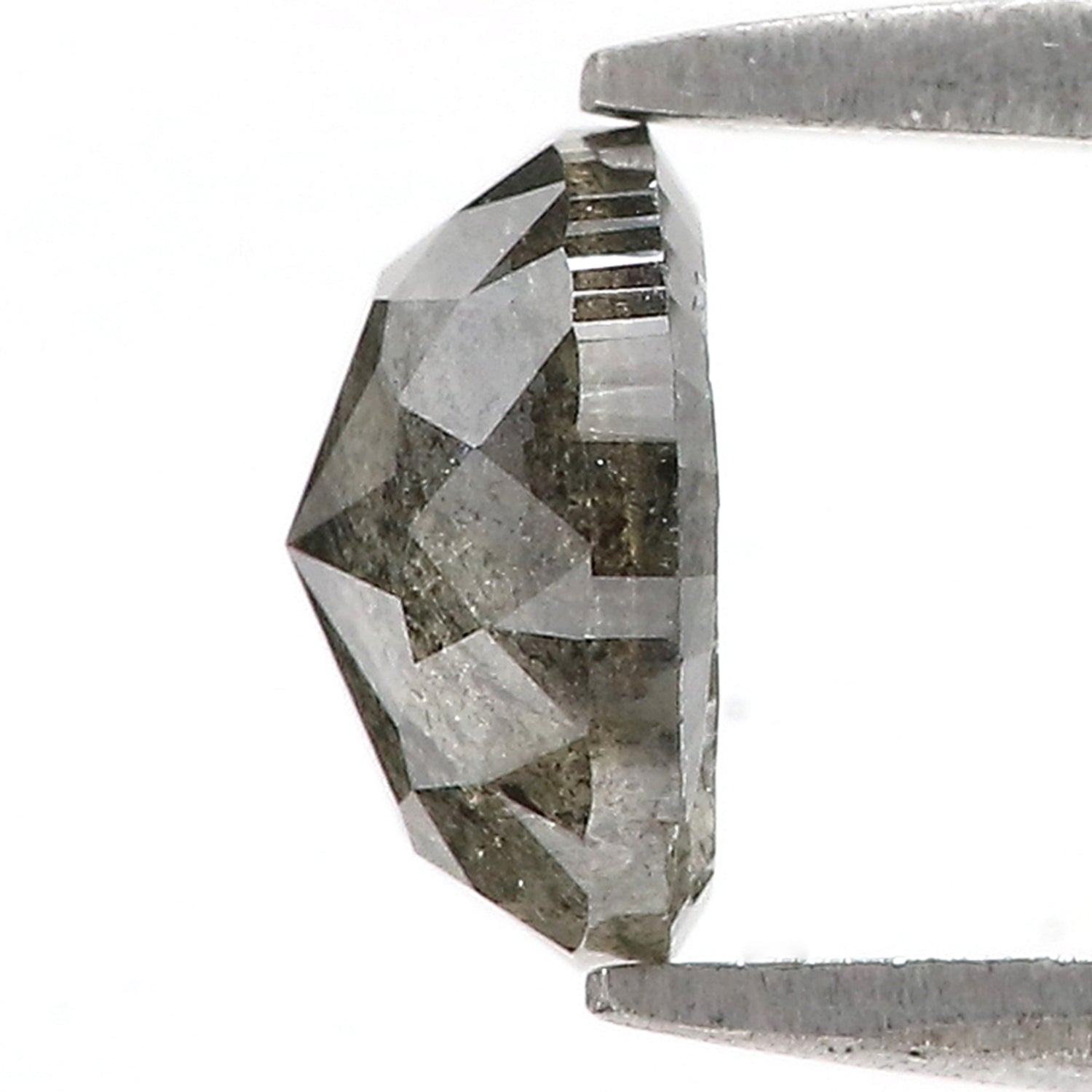 1.69 Ct Natural Loose Round Rose Cut Diamond Black Grey Color Rose Cut Diamond 7.30 MM Natural Loose Salt And Pepper Rose Cut Diamond QL1949
