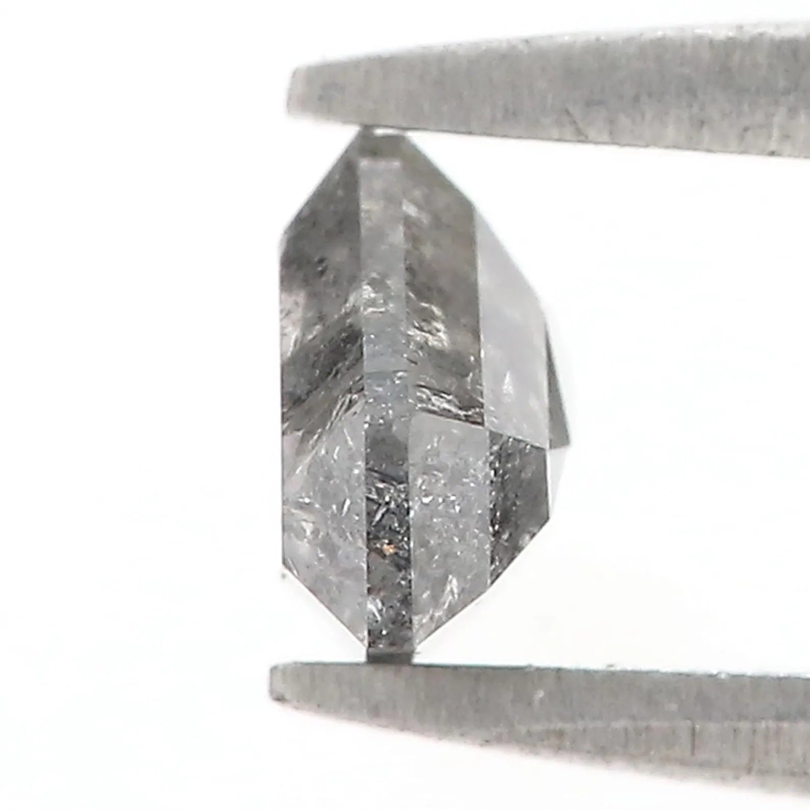 0.86 Ct Natural Loose Shield Cut Diamond Salt And Pepper Shield Diamond 5.35 MM Natural Diamond Black Color Shield Rose Cut Diamond QN909