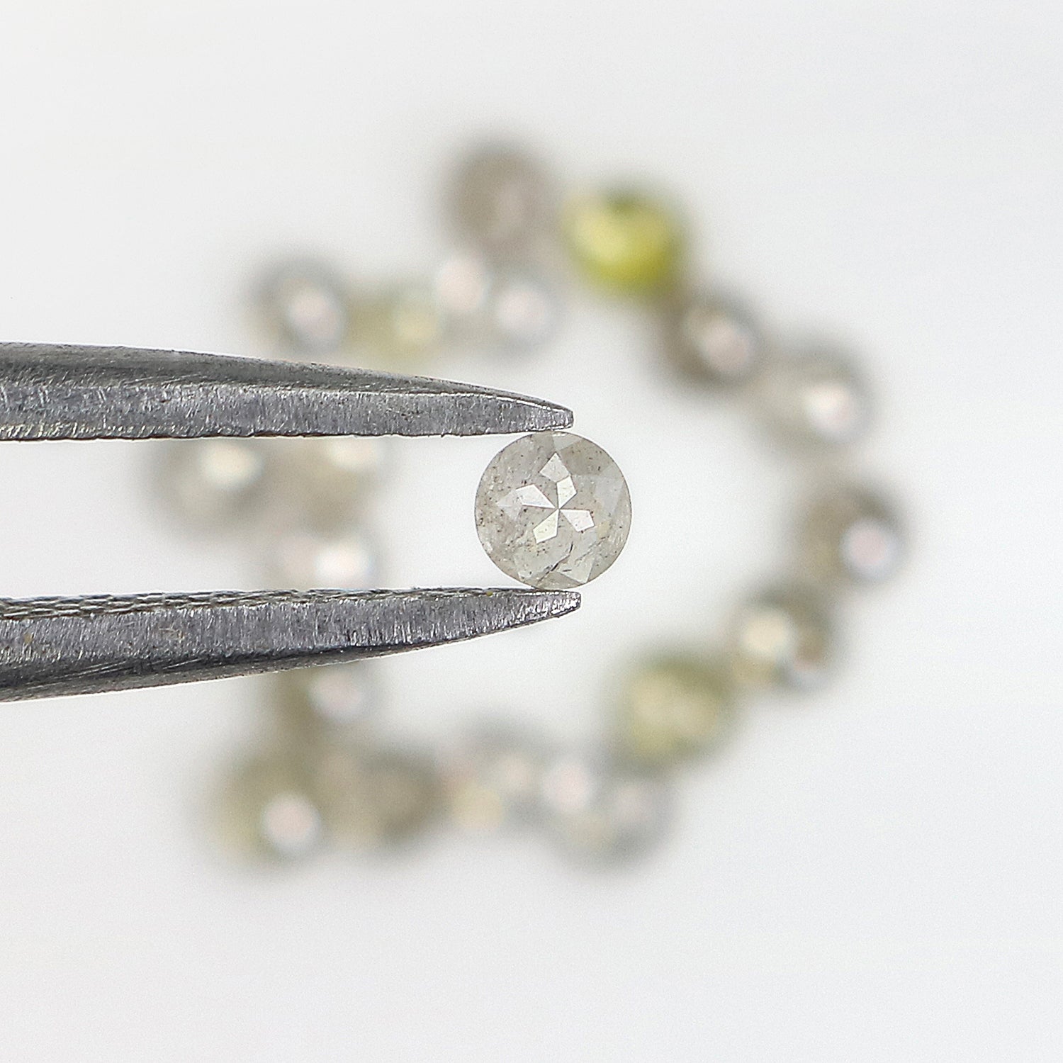 1.06 CT Natural Loose Round Rose Cut Diamond Grey Color Round Shape Diamond 1.80 MM Natural Loose Yellow Color Round Rose Cut Diamond KQ2431