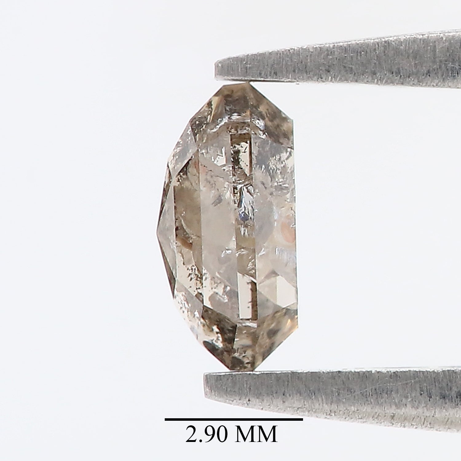 0.75 CT Natural Loose Emerald Shape Diamond Salt And Pepper Emerald Diamond 5.95 MM Black Grey Color Emerald Shape Rose Cut Diamond QL9987
