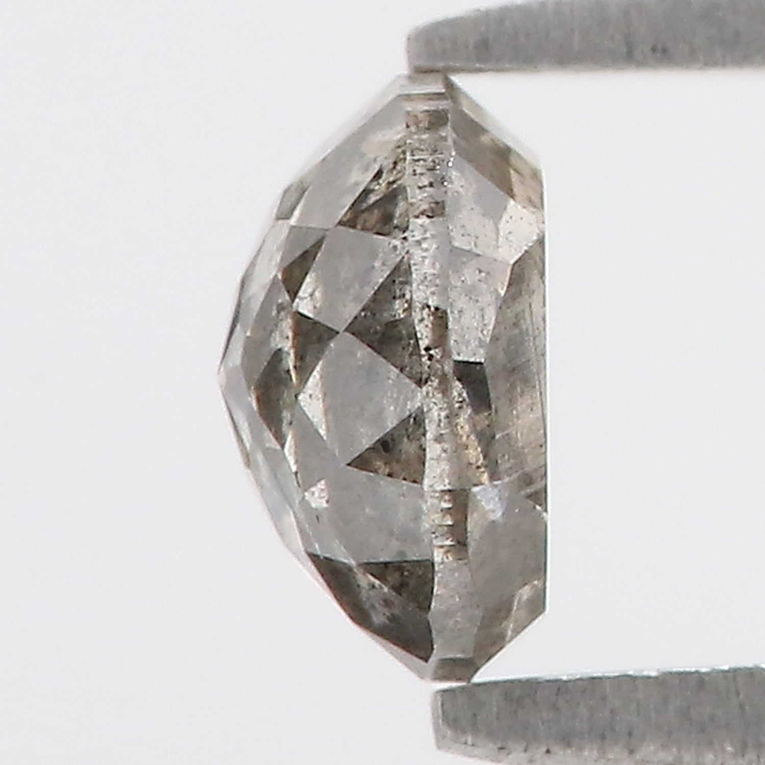 0.66 Ct Natural Loose Round Rose Cut Diamond Salt And Pepper Round Shape Diamond 5.20 MM Natural Black Grey Round Rose Cut Diamond LQ9291