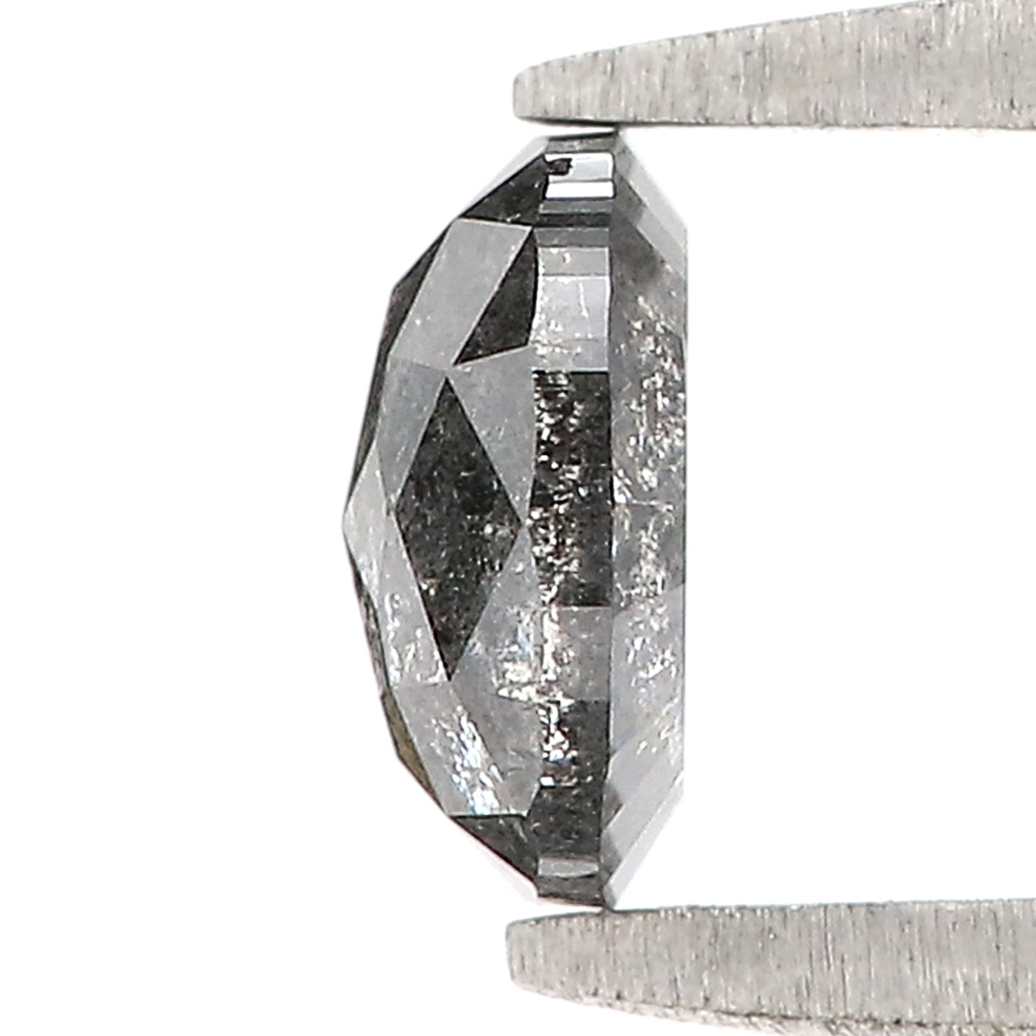 0.80 CT Natural Loose Cushion Shape Diamond Salt And Pepper Cushion Diamond 5.95 MM Black Grey Color Cushion Shape Rose Cut Diamond QL762