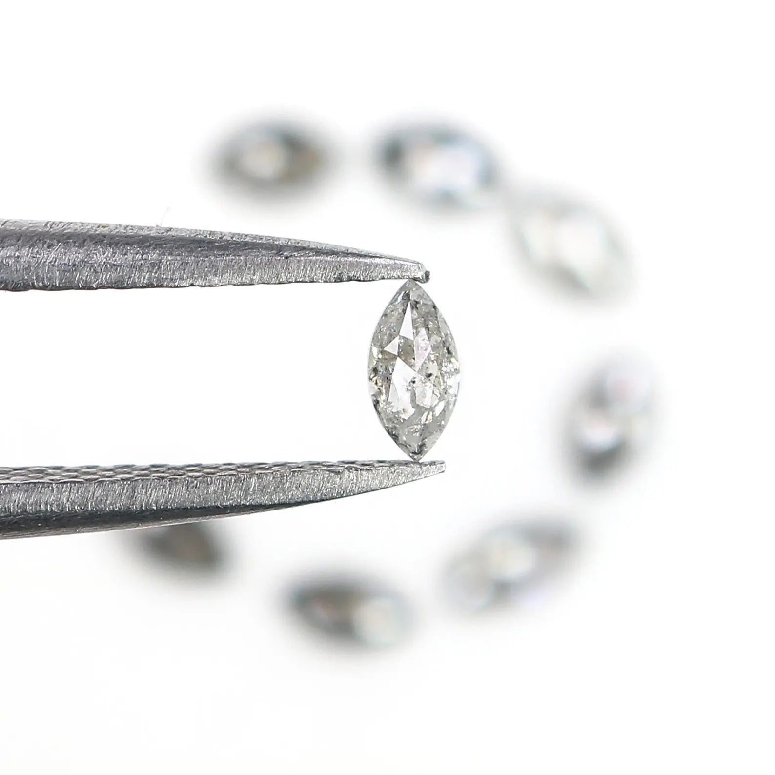 0.68 CT Natural Loose Marquise Shape Diamond Salt And Pepper Marquise Diamond 3.70 MM Black Grey Color Marquise Rose Cut Diamond NQ1603