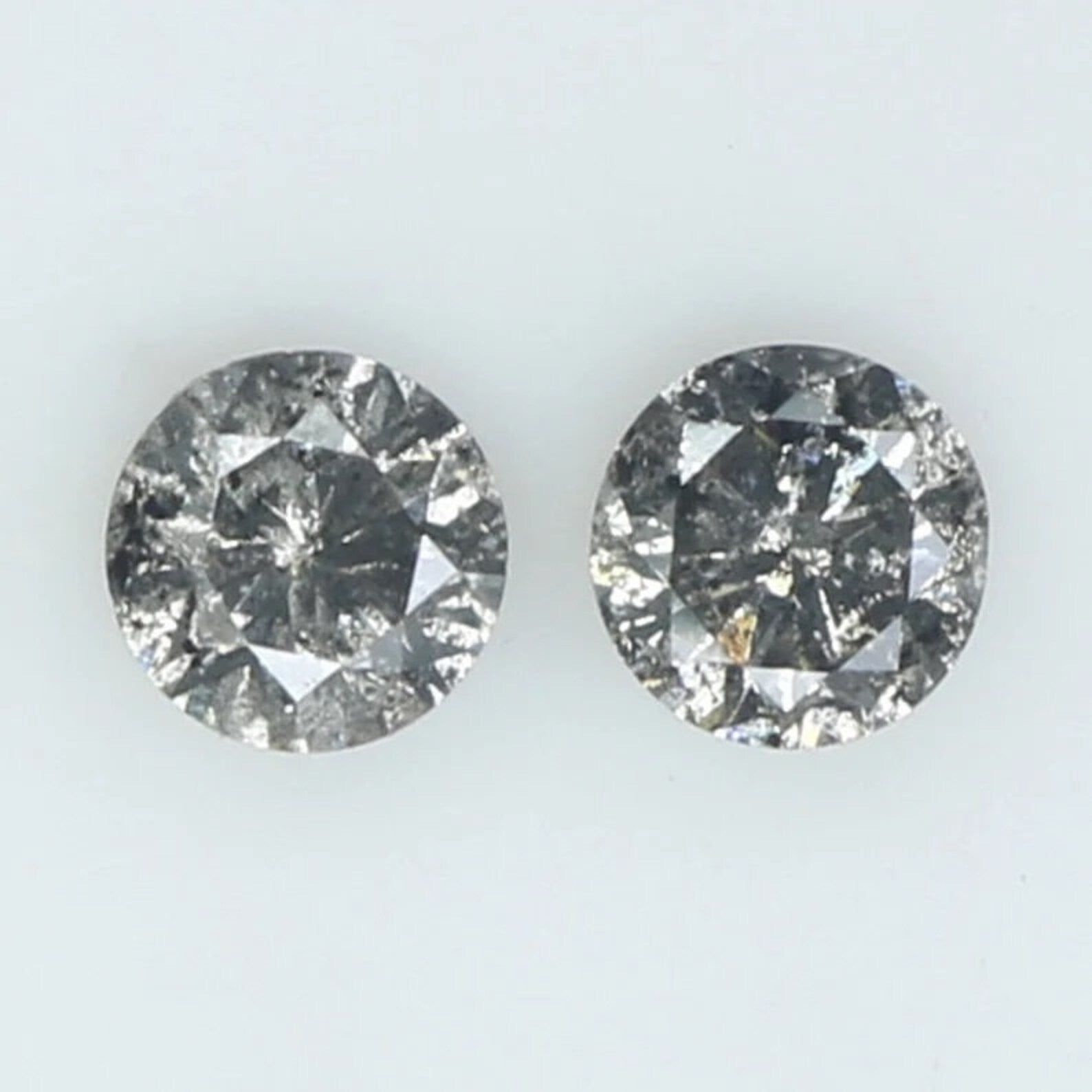 0.40 CT Natural Loose Round Shape Pair Diamond Salt And Pepper Round Cut Diamond 3.70 MM Black Gray Color Round Brilliant Cut Diamond QN301