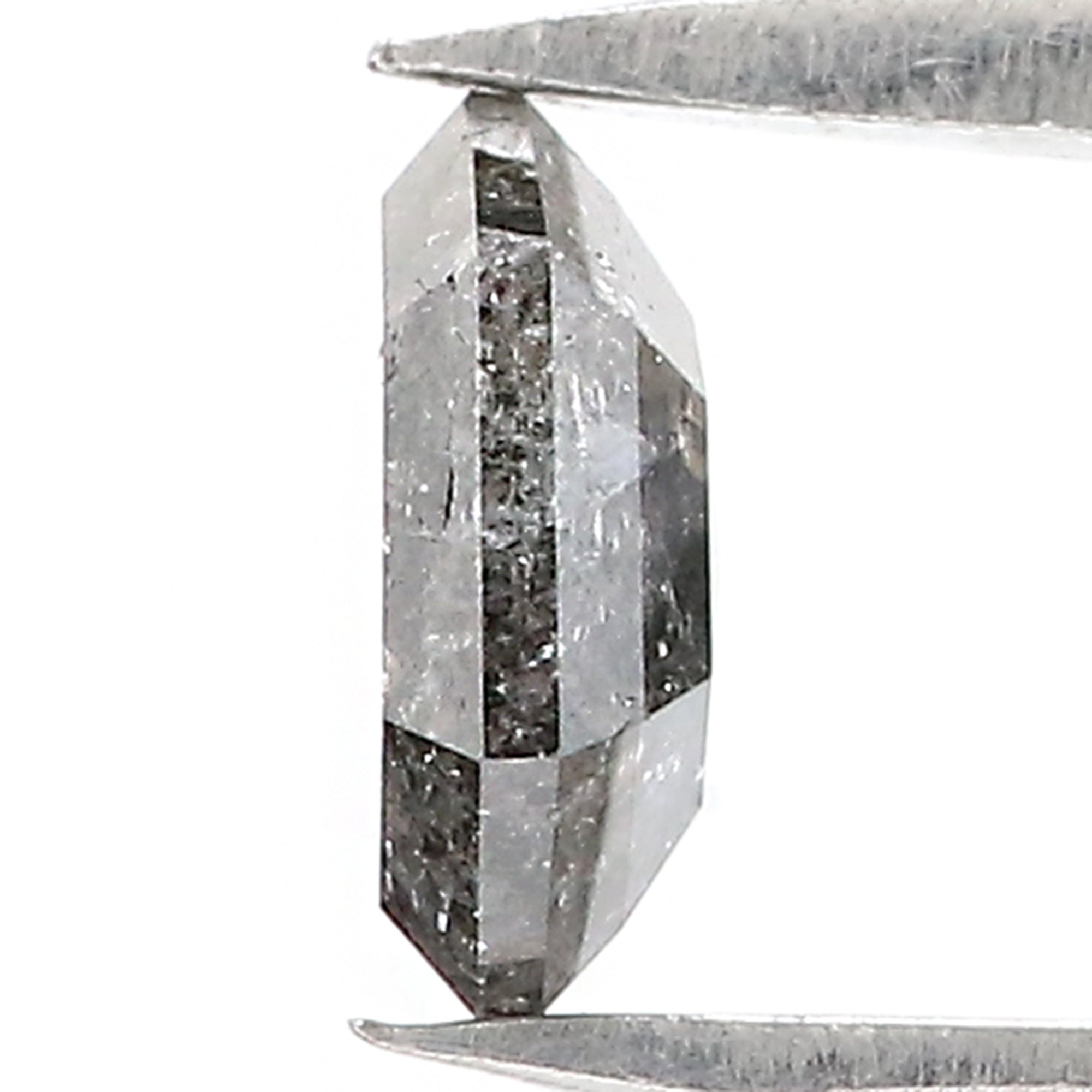 0.88 CT Natural Loose Hexagon Shape Diamond Salt and Pepper Hexagon Cut Diamond 6.80 MM Black Grey Color Hexagon Rose Cut Diamond QL9968