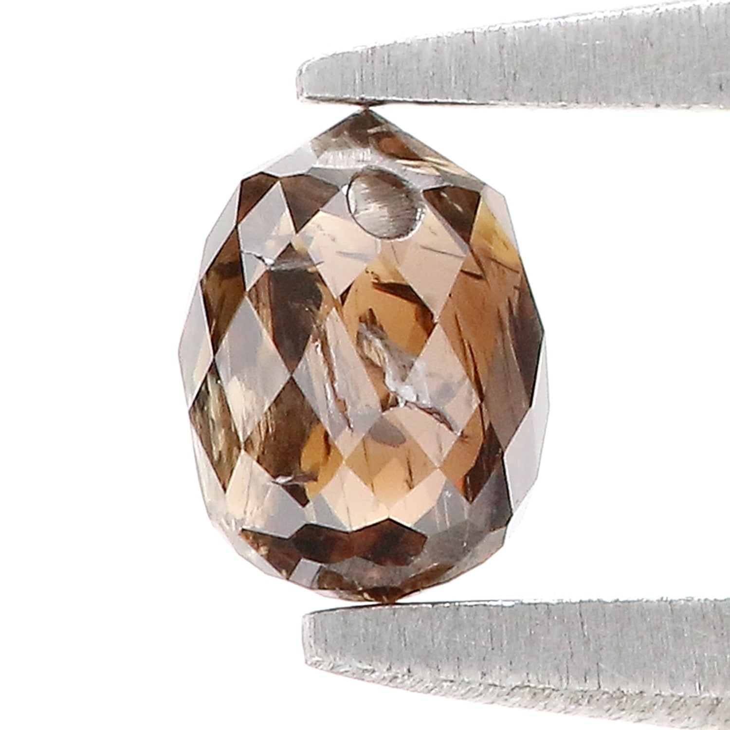 0.48 Ct Natural Loose Briolette Shape Diamond Brown Color Drop Diamond 4.60 MM Natural Loose Brown Color Briolette Rose Cut Diamond LQ9259