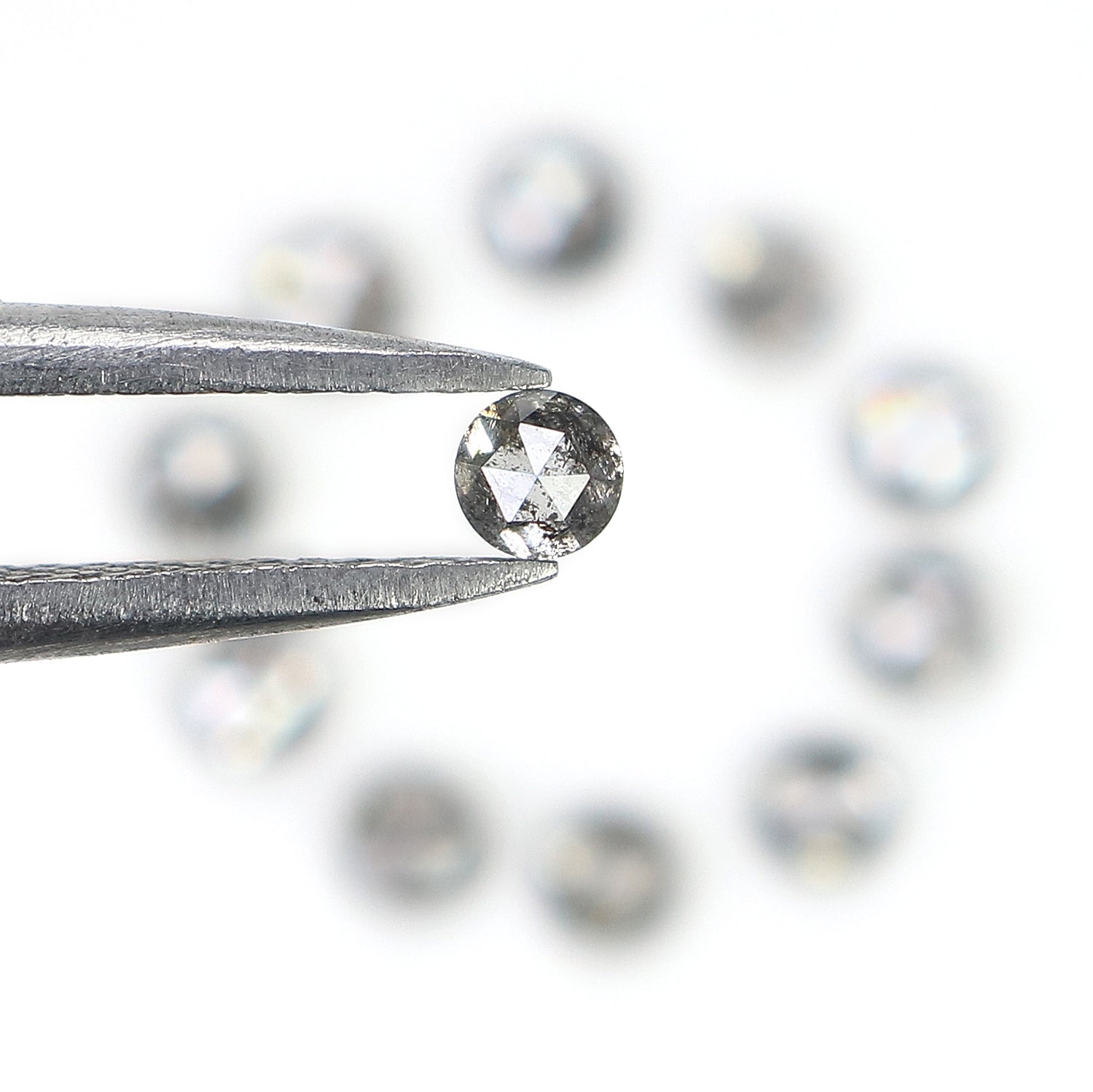 1.26 Ct Natural Loose Round Rose Cut Diamond Salt And Pepper Round Shape Diamond 2.70 MM Natural Black Grey Round Rose Cut Diamond LQ2775