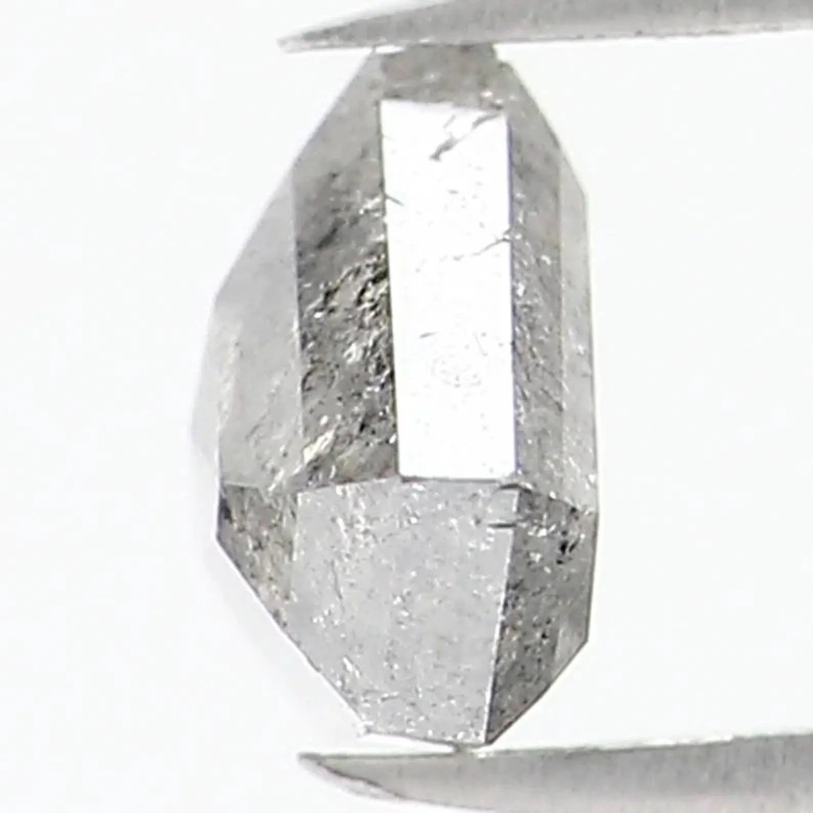 0.51 CT Natural Loose Shield Shape Diamond Salt And Pepper Shield Diamond 4.50 MM Natural Black Grey Color Shield Rose Cut Diamond NQ1537