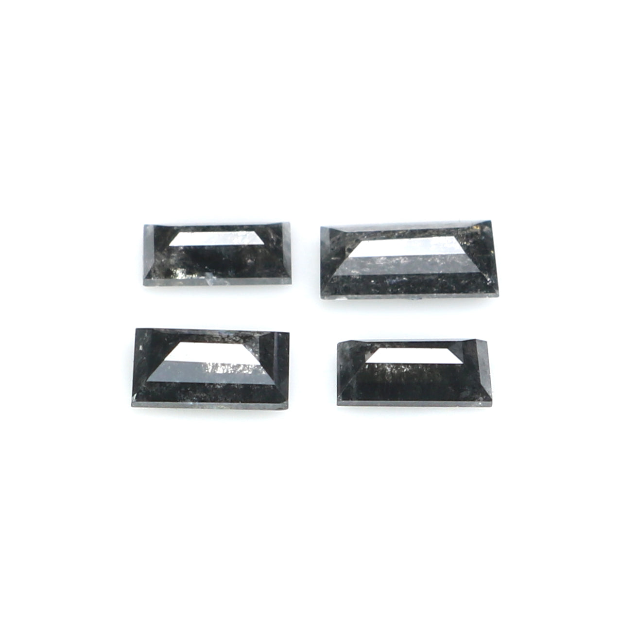 0.59 CT Natural Loose Baguette Shape Diamond Salt And Pepper Baguette Diamond 4.75 MM Natural Black Grey Baguette Rose Cut Diamond LQ2815