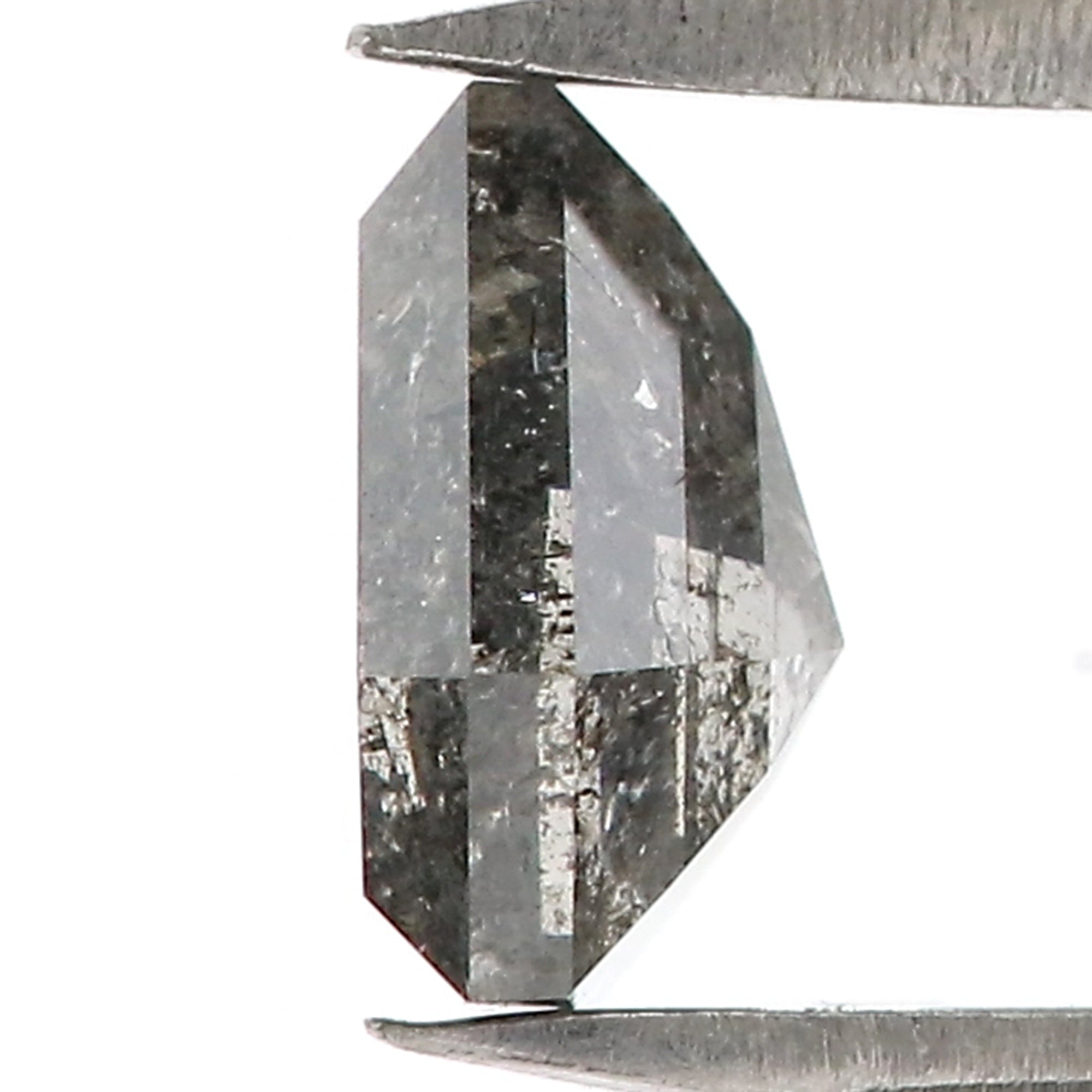 0.87 CT Natural Loose Coffin Shape Diamond Salt And Pepper Coffin Shape Diamond 6.40 MM Black Grey Color Coffin Rose Cut Diamond QL7838