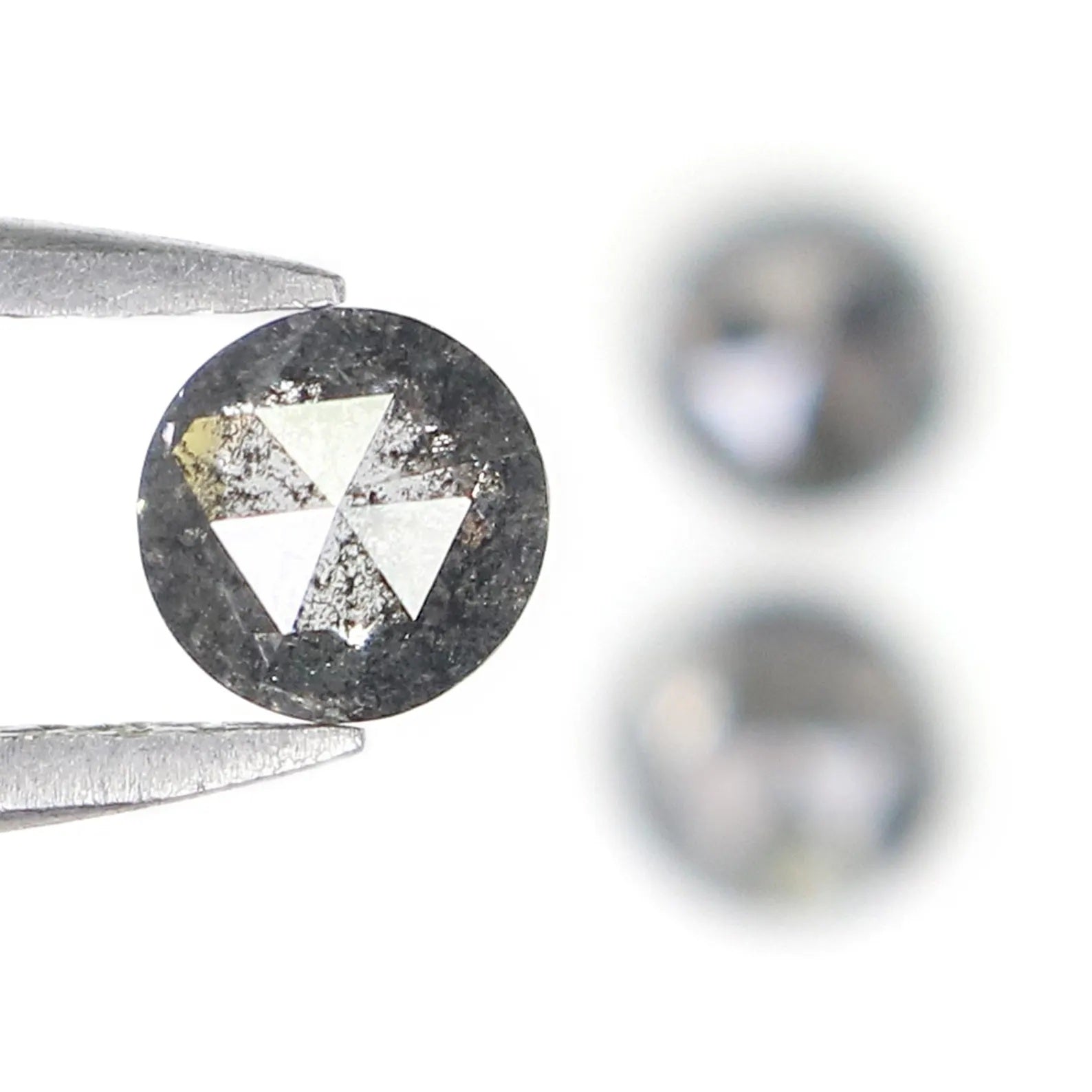 0.95 CT Natural Loose Round Shape Diamond Salt And Pepper Round Diamond 4.15 MM Natural Loose Black Grey Color Round Rose Cut Diamond NQ2335