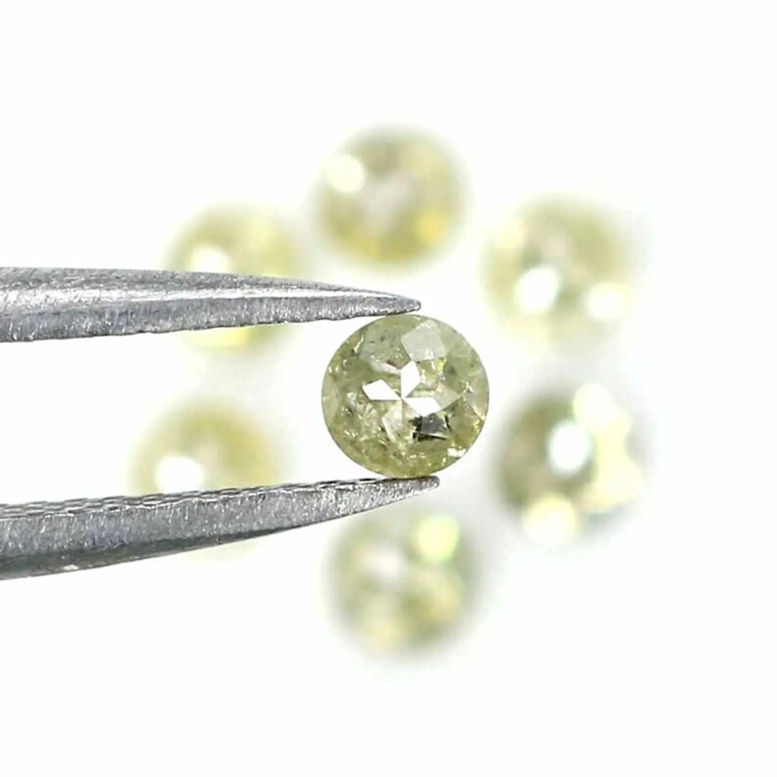 1.55 CT Natural Loose Round Shape Diamond Green Color Round Cut Diamond 3.30 MM Natural Diamond Yellow Color Round Rose Cut Diamond NQ605