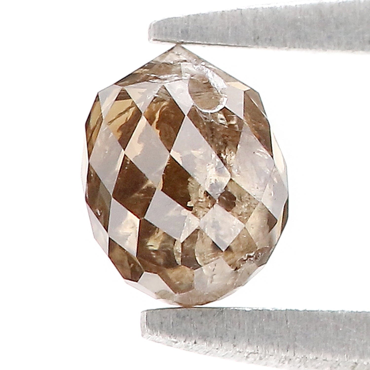 0.58 Ct Natural Loose Briolette Shape Diamond Brown Color Drop Diamond 4.70 MM Natural Loose Brown Color Briolette Rose Cut Diamond LQ9827
