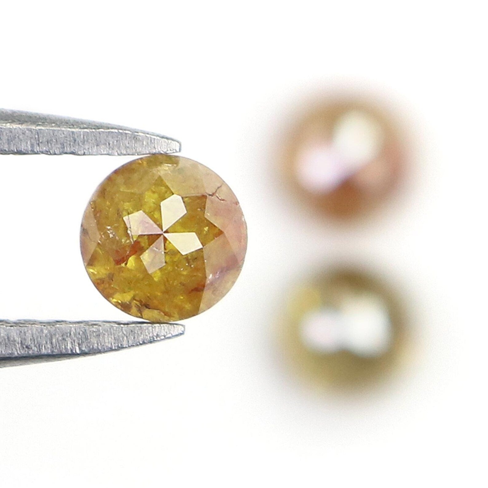 1.42 CT Natural Loose Rose Cut Diamond Yellow Brown Color Round Shape Diamond 4.20 MM Natural Loose Round Rose Cut Shape Diamond NQ428