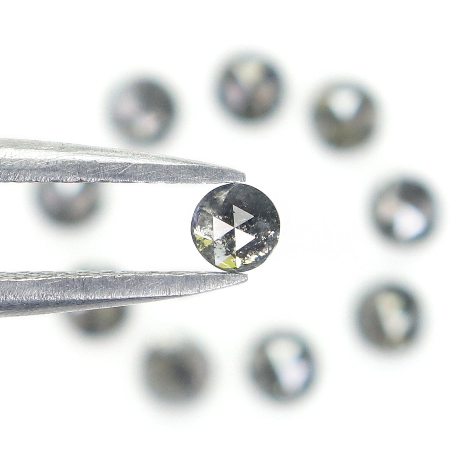 1.15 CT Natural Loose Round Shape Diamond Salt And Pepper Round Diamond 3.00 MM Natural Loose Black Grey Color Round Rose Cut Diamond NQ2353
